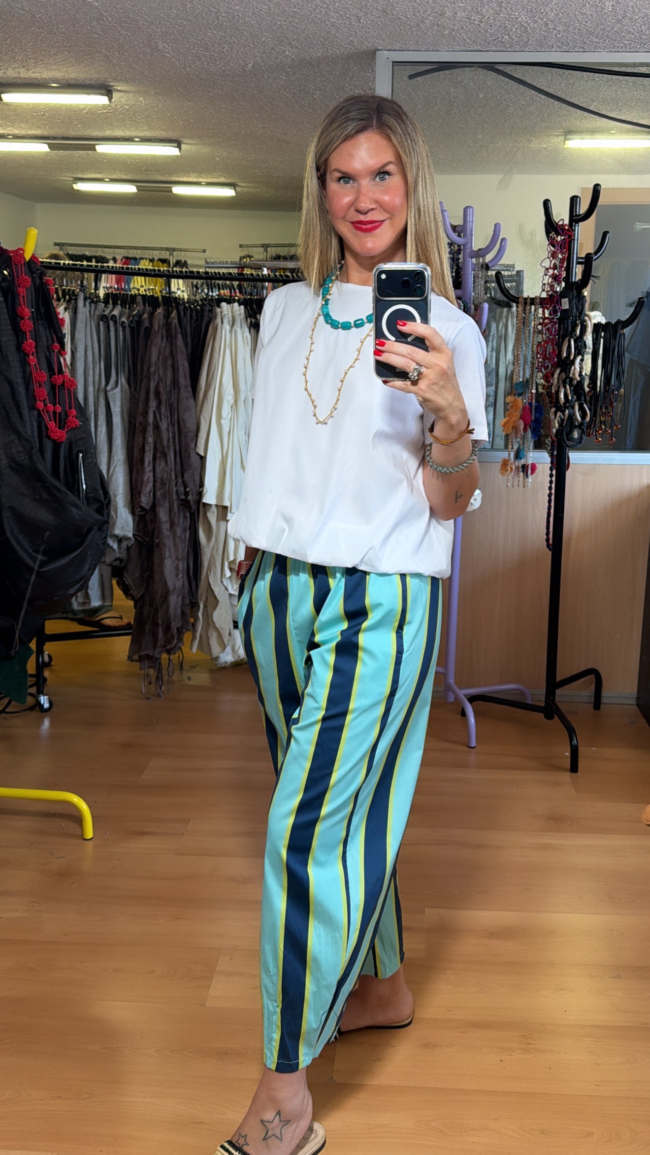 Pantalón rayas Aqua