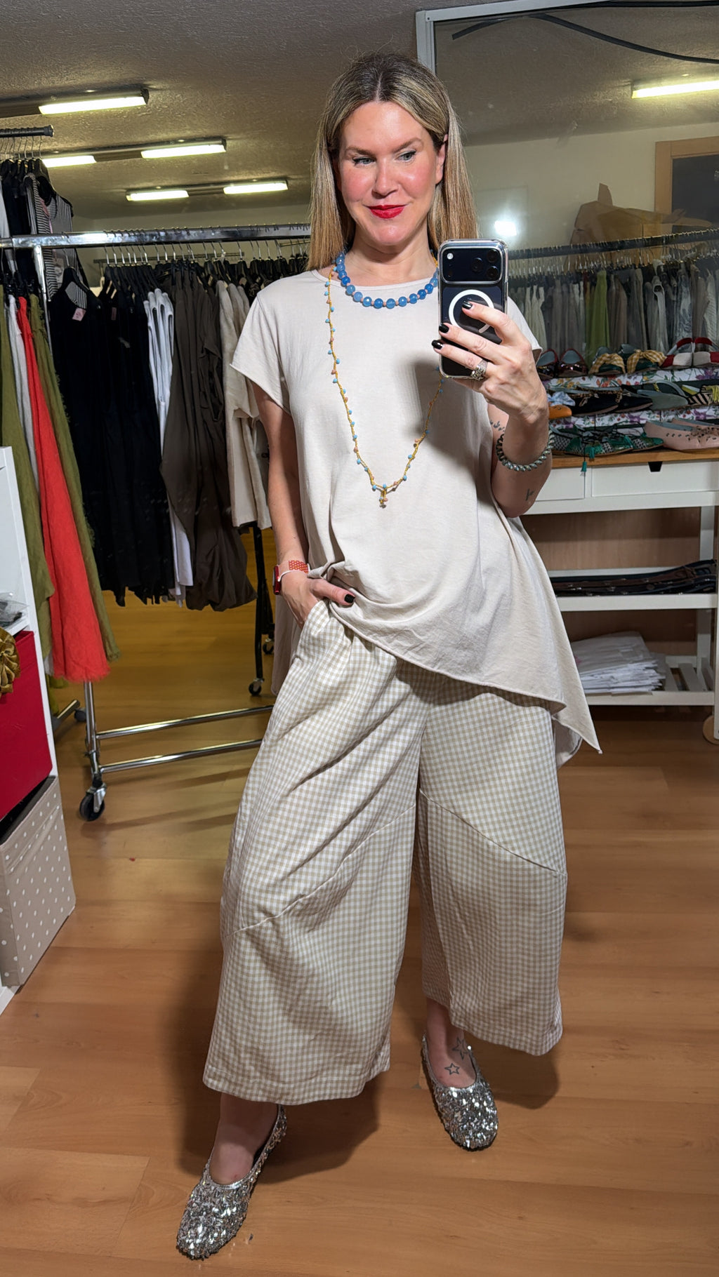 Pantalón cuadro Vichy