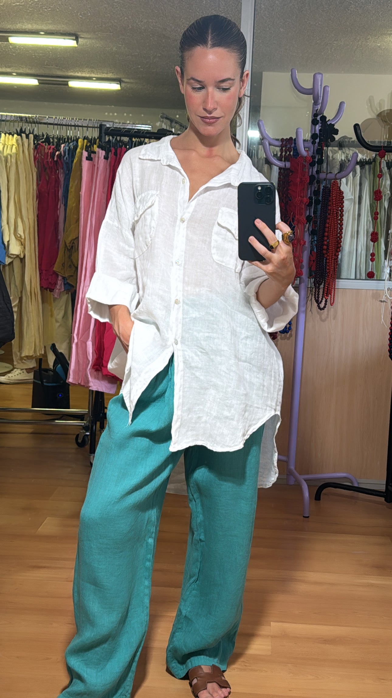 Camisa lino blanca
