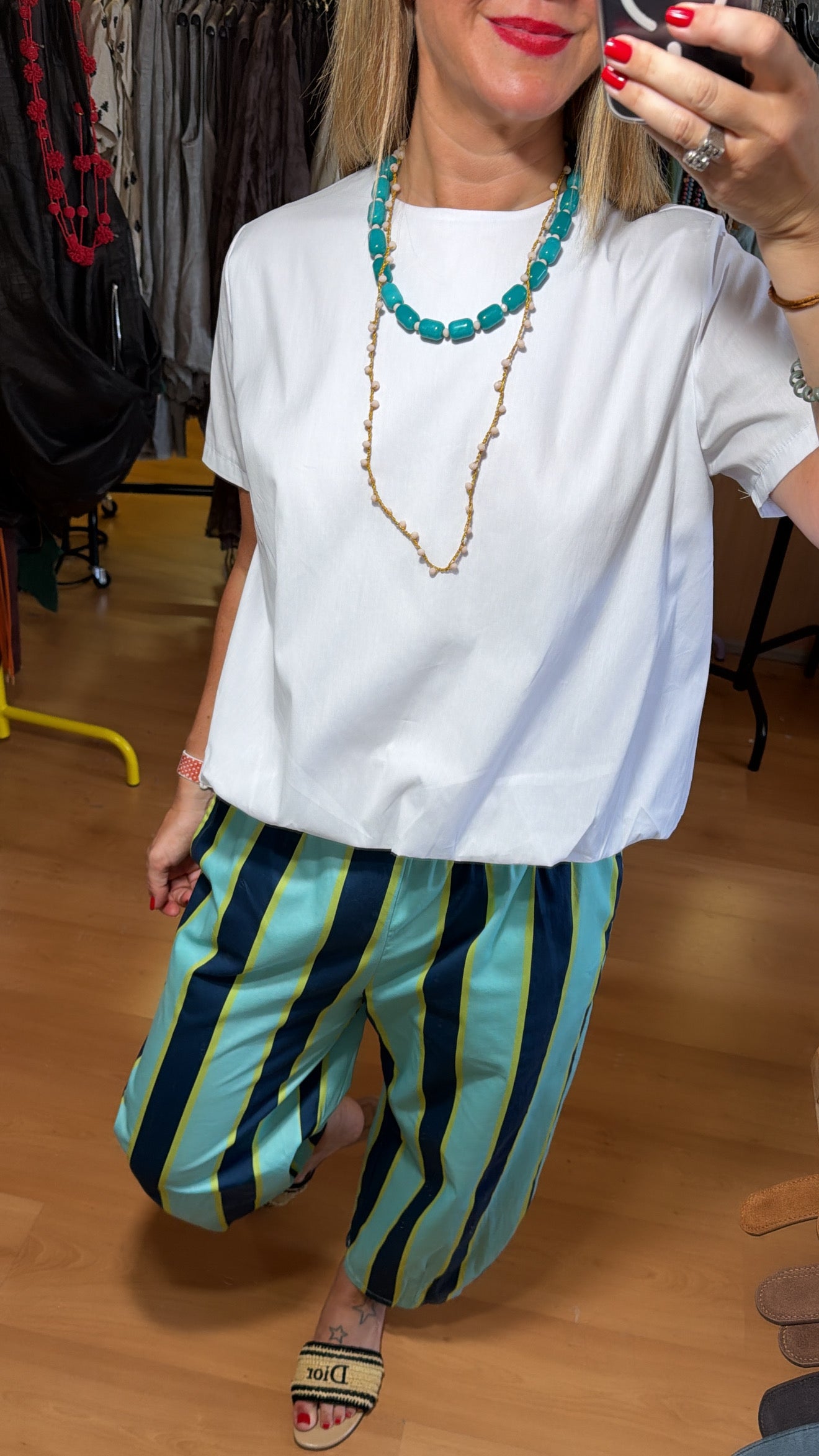 Pantalón rayas Aqua