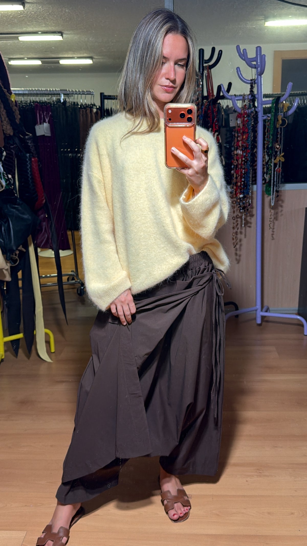 Falda pantalón marrón