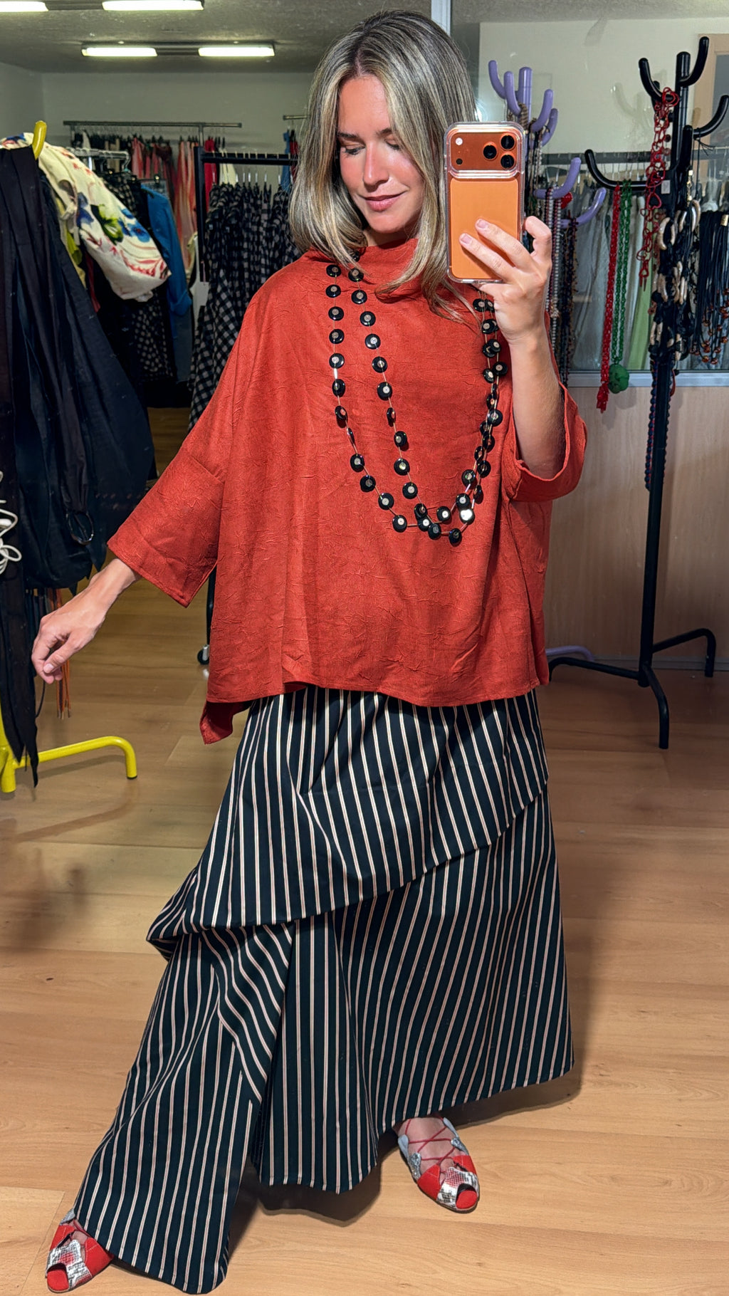 Blusa oversize cuello barco