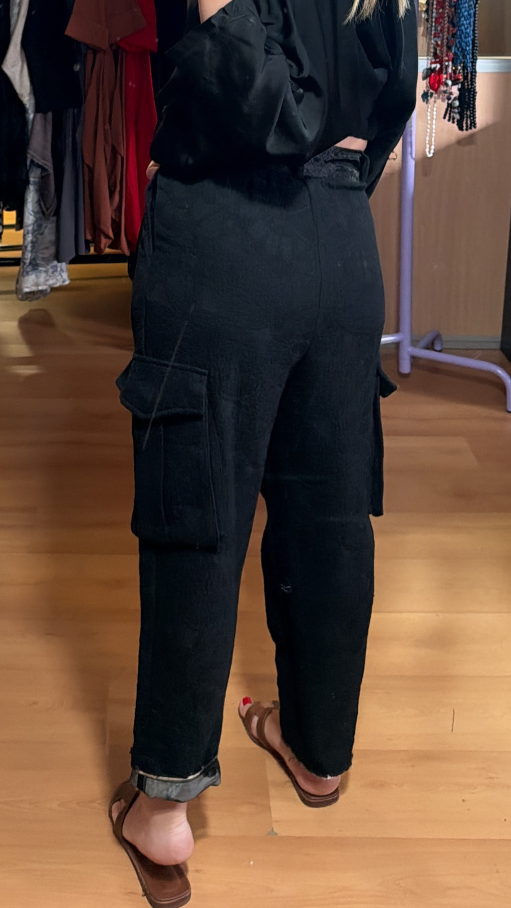 Pantalón negro  Lazo cintura
