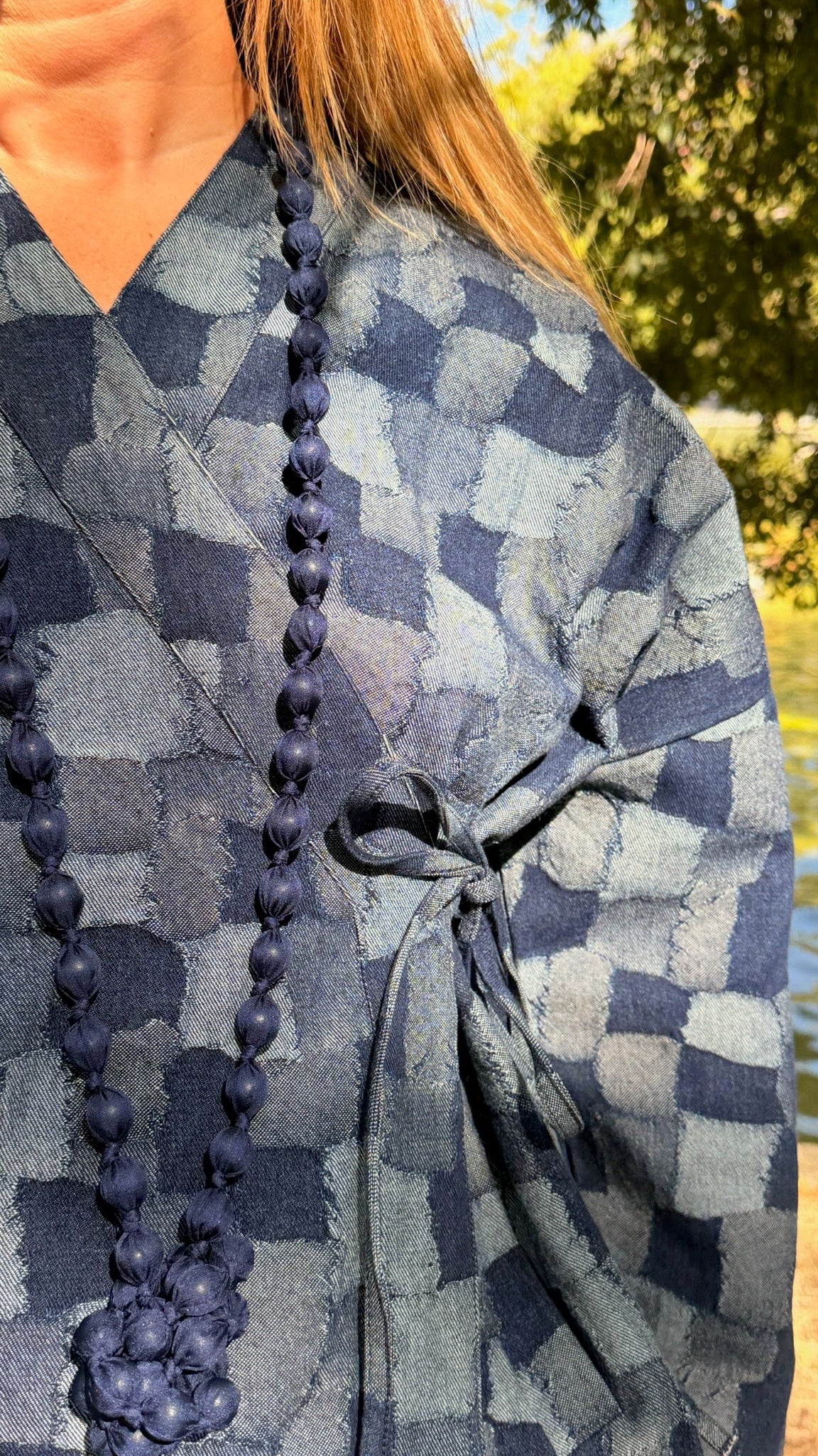 Chaqueta cruzada Patchwork
