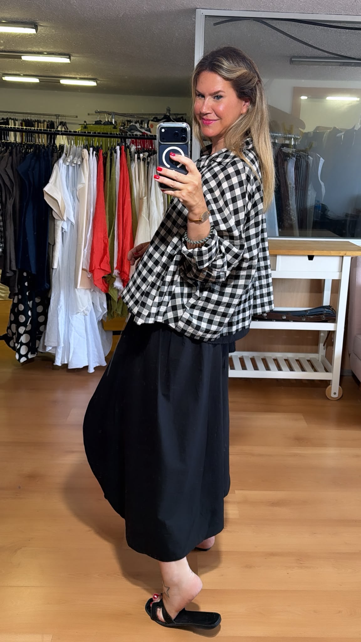 Camisa con botones cuadro Vichy