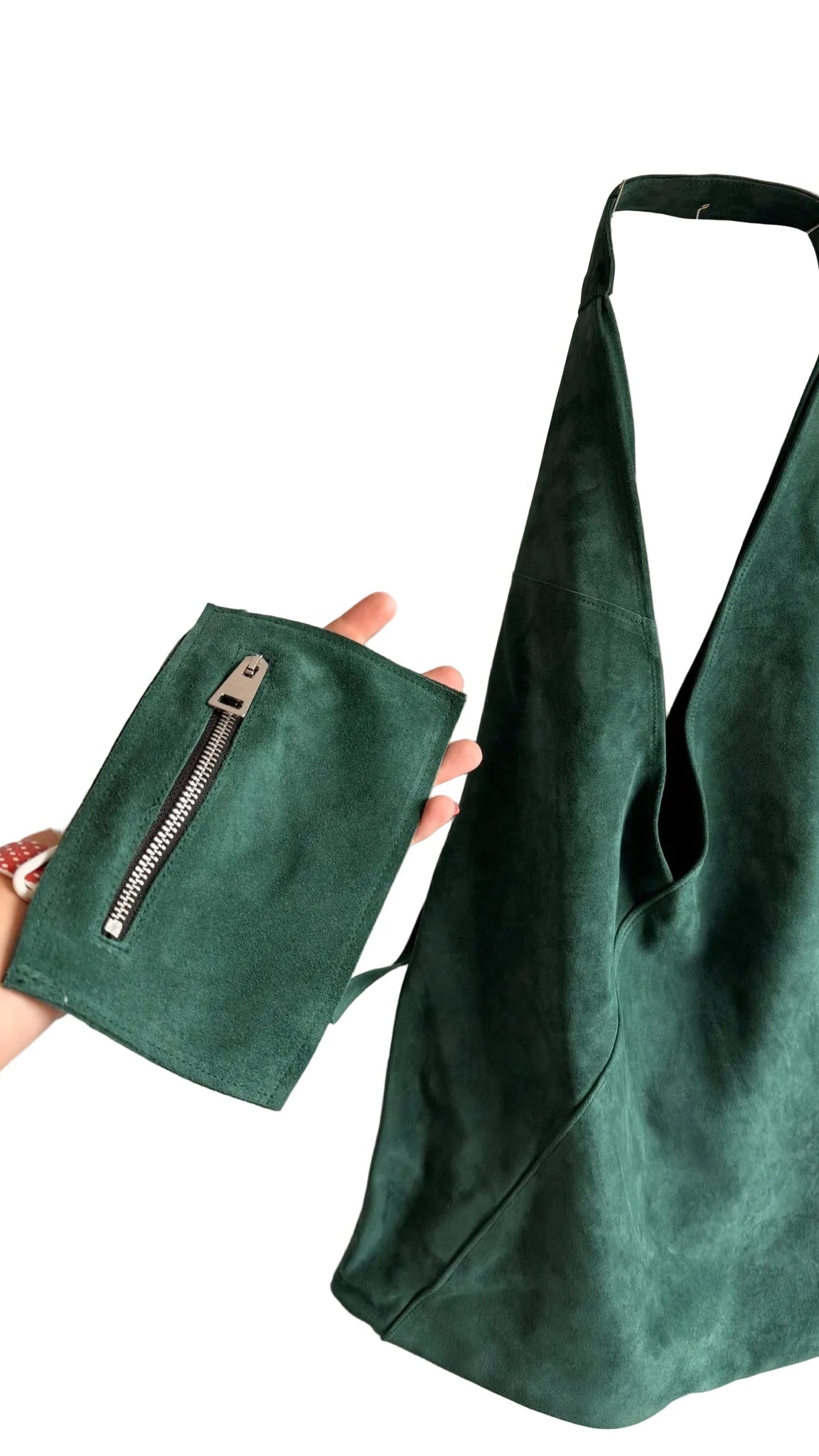 Bolso de piel verde