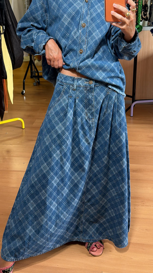 Falda vaquera de cuadros