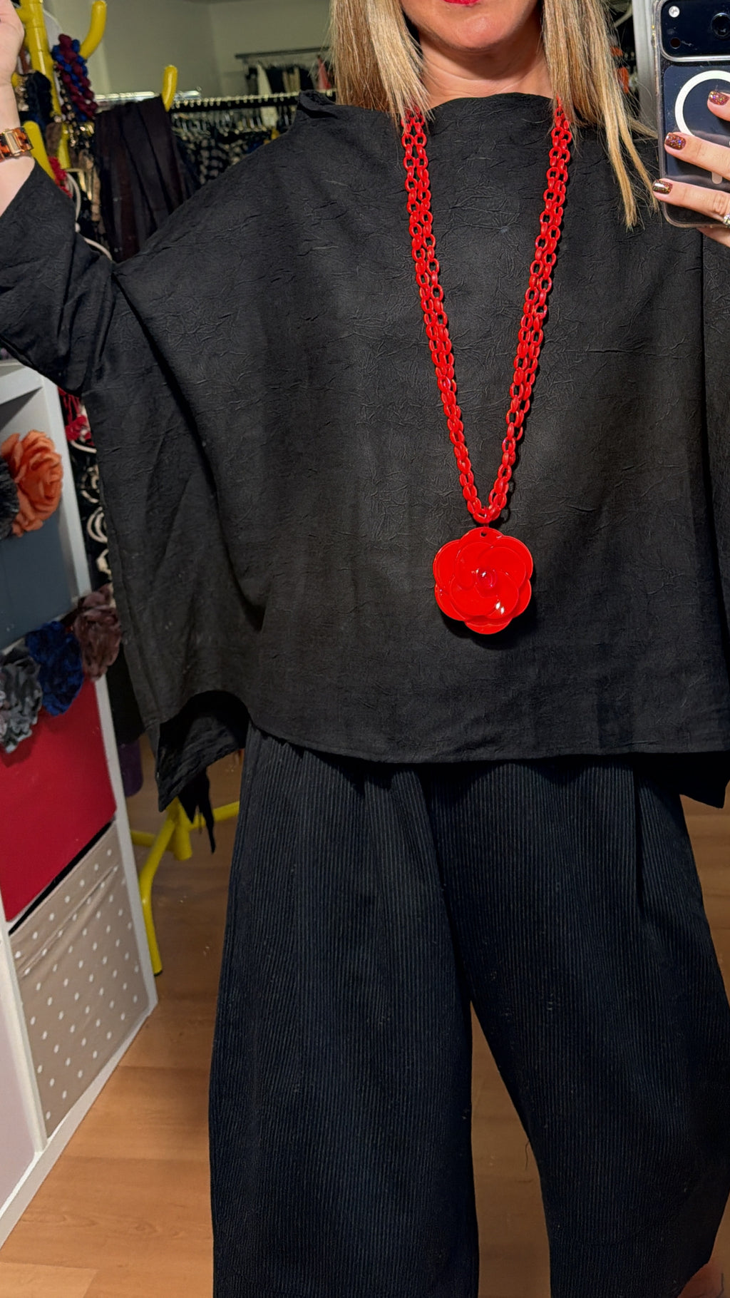 Blusa oversize cuello barco