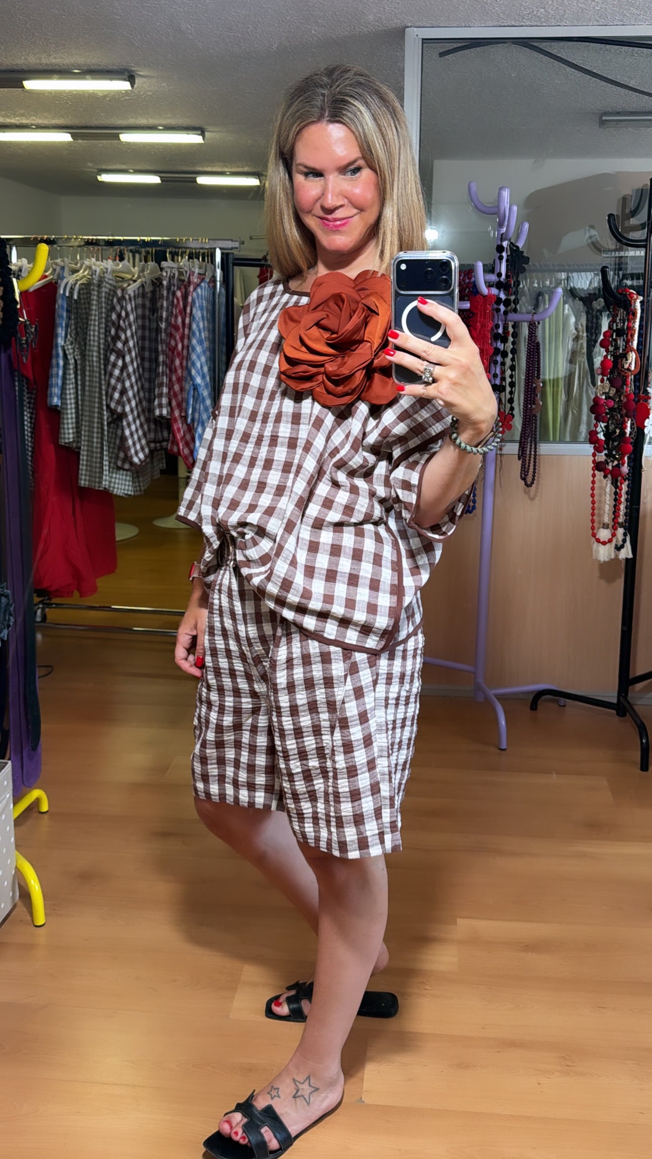 Conjunto Vichy con mangas