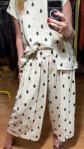 Pantalon palazzo bordado
