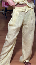 Pantalon lino botón