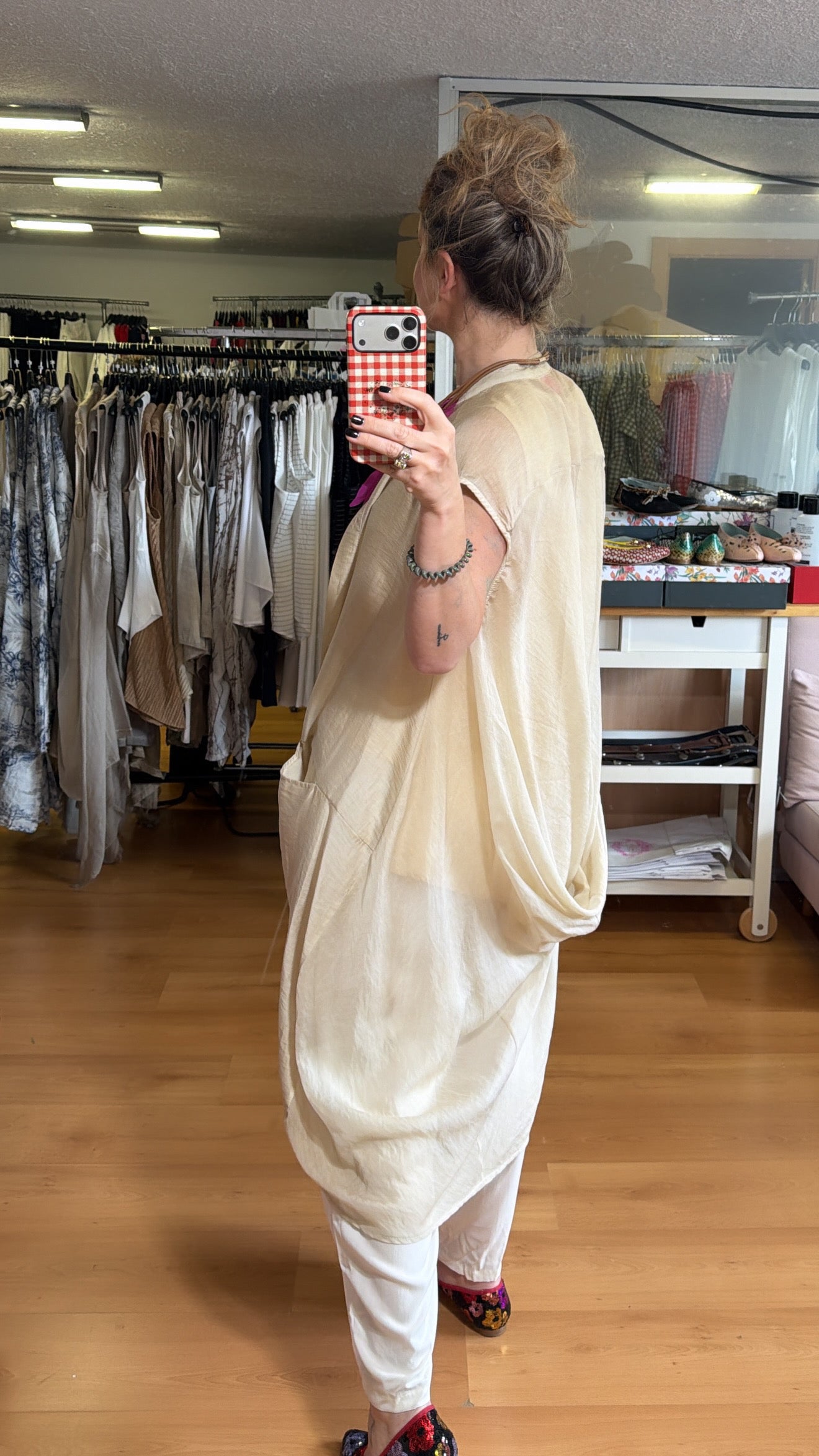 Chaleco/ vestido lino con botones