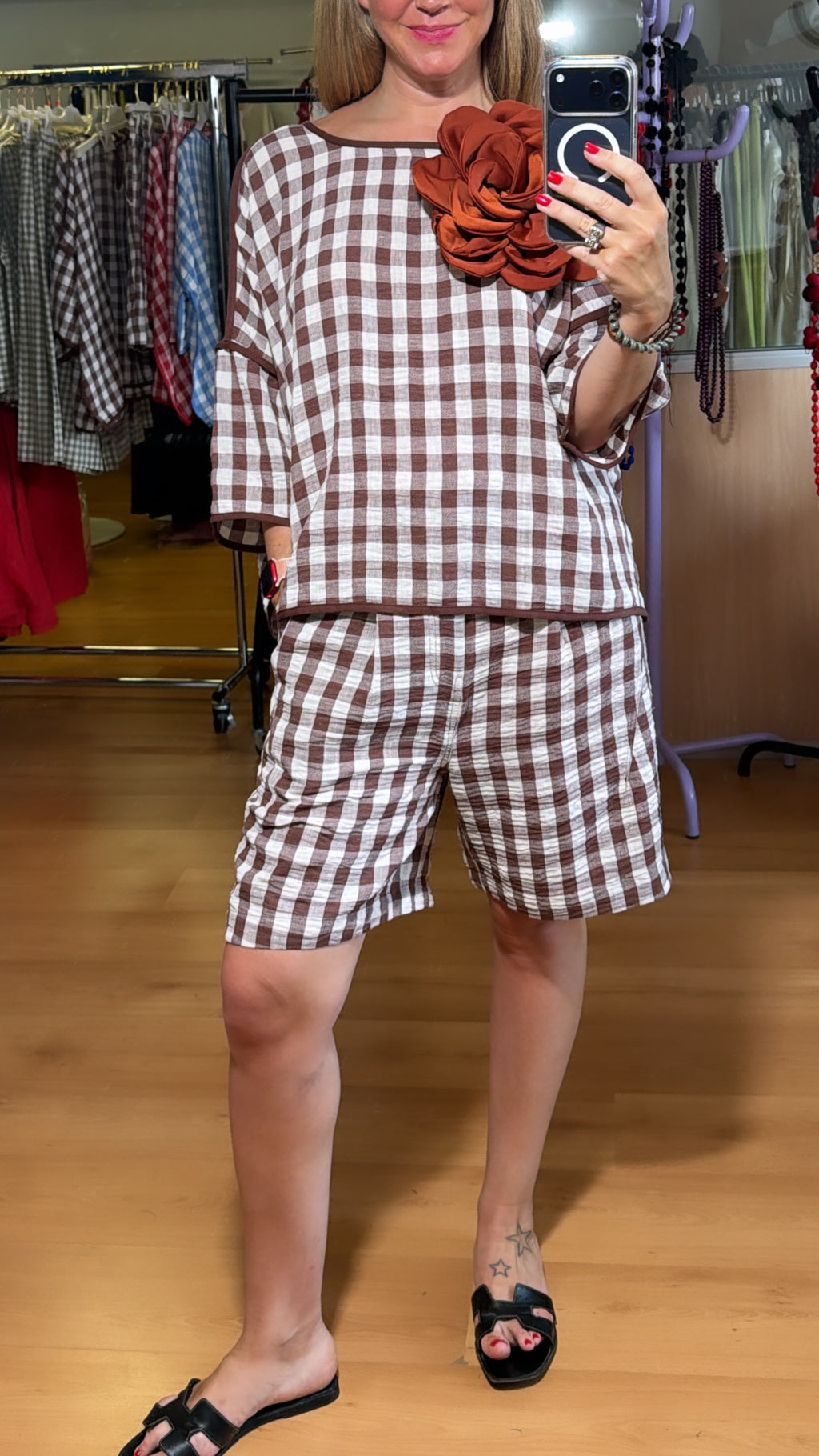 Conjunto Vichy con mangas