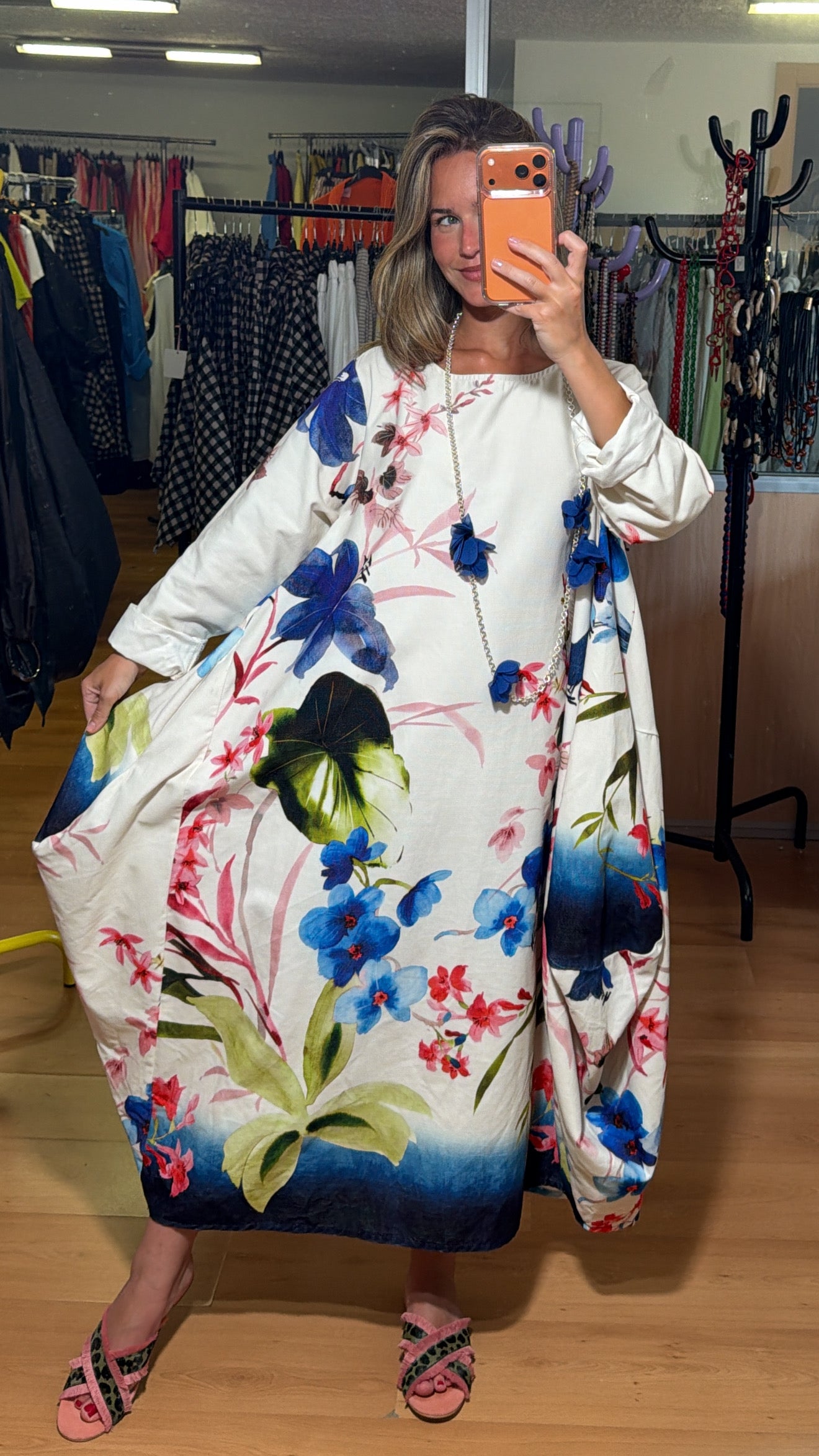 Vestido floral globo micropana