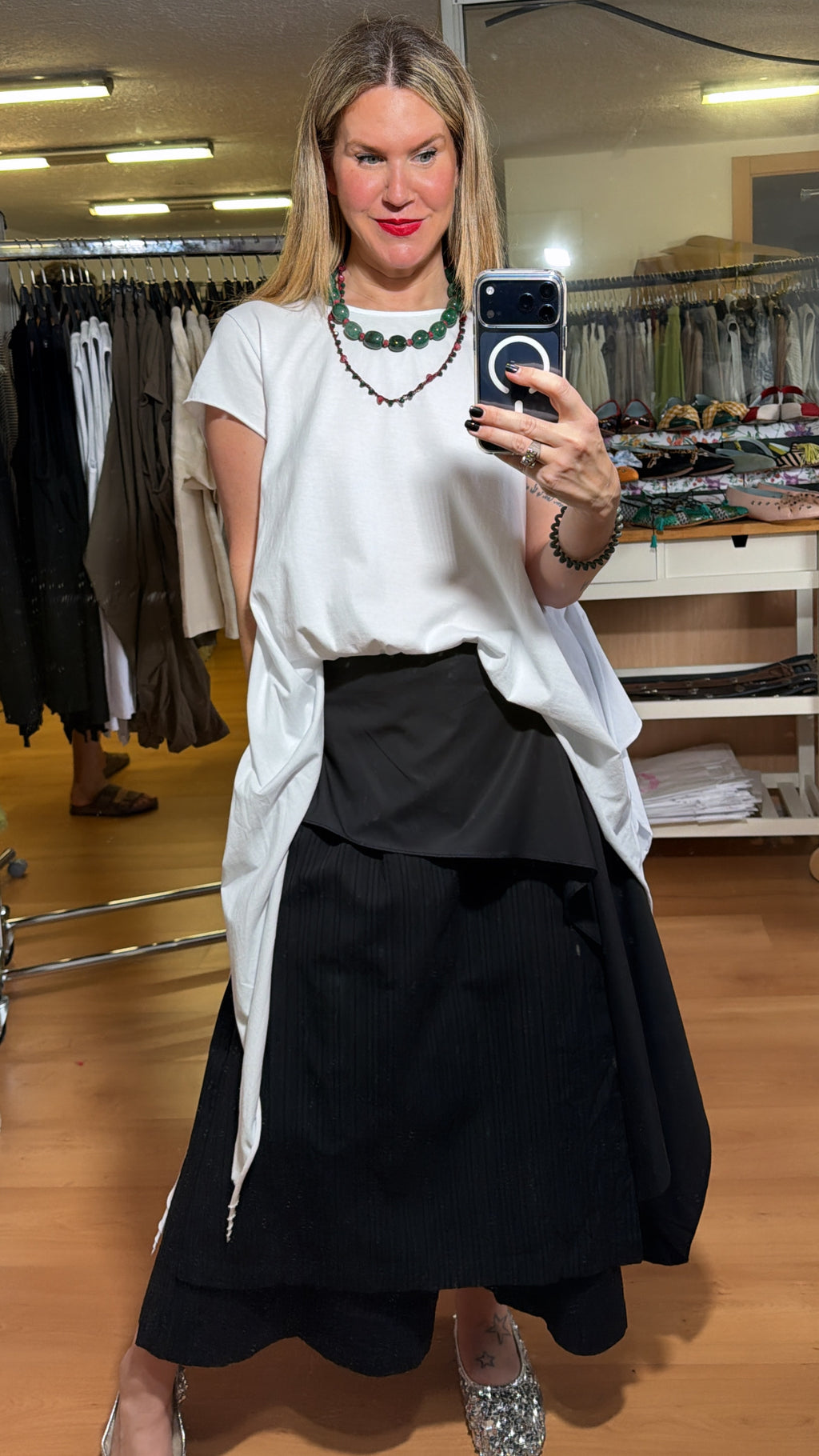 Pantalon con sobre falda