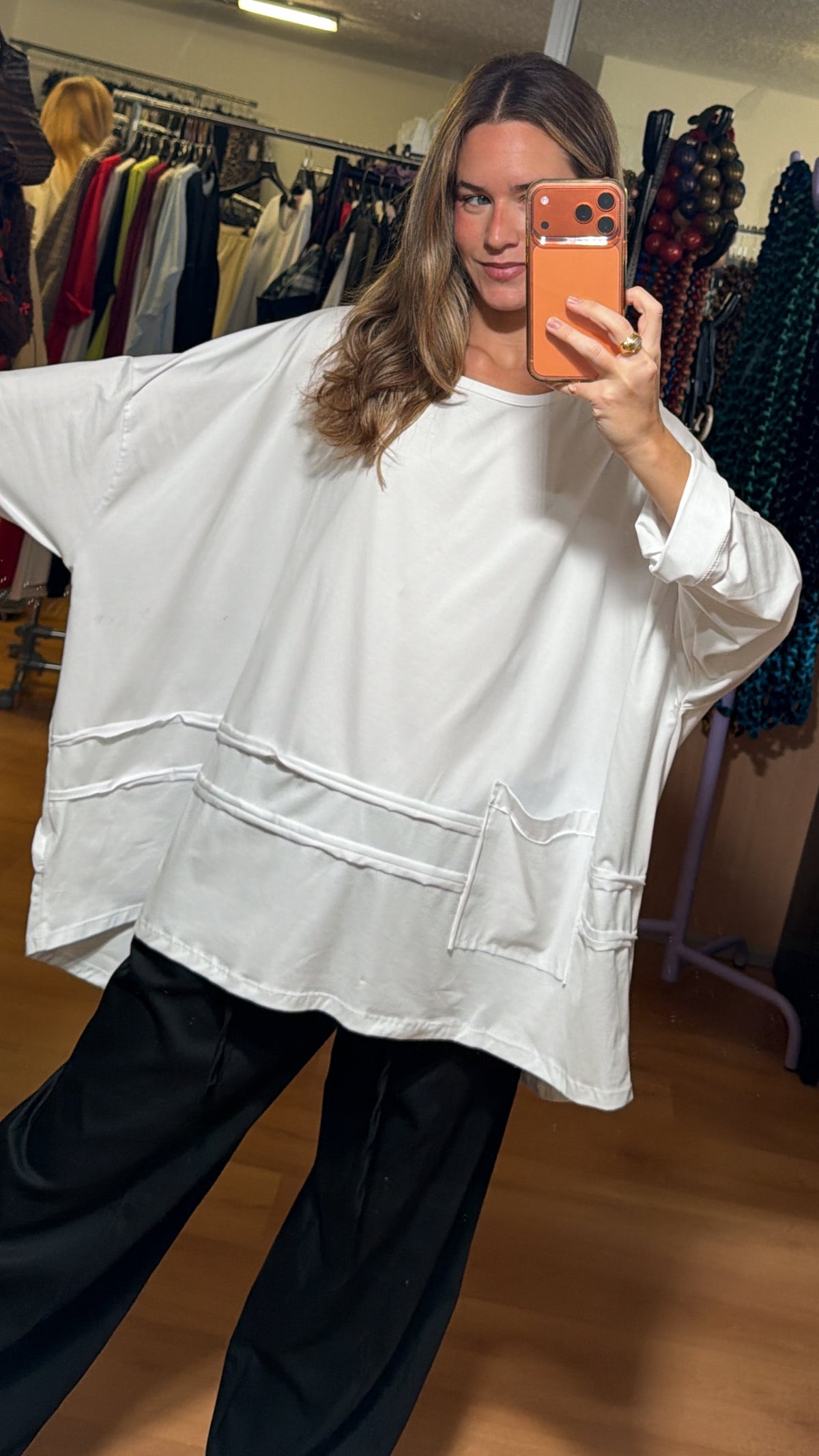 Camiseta ancha bolsillo
