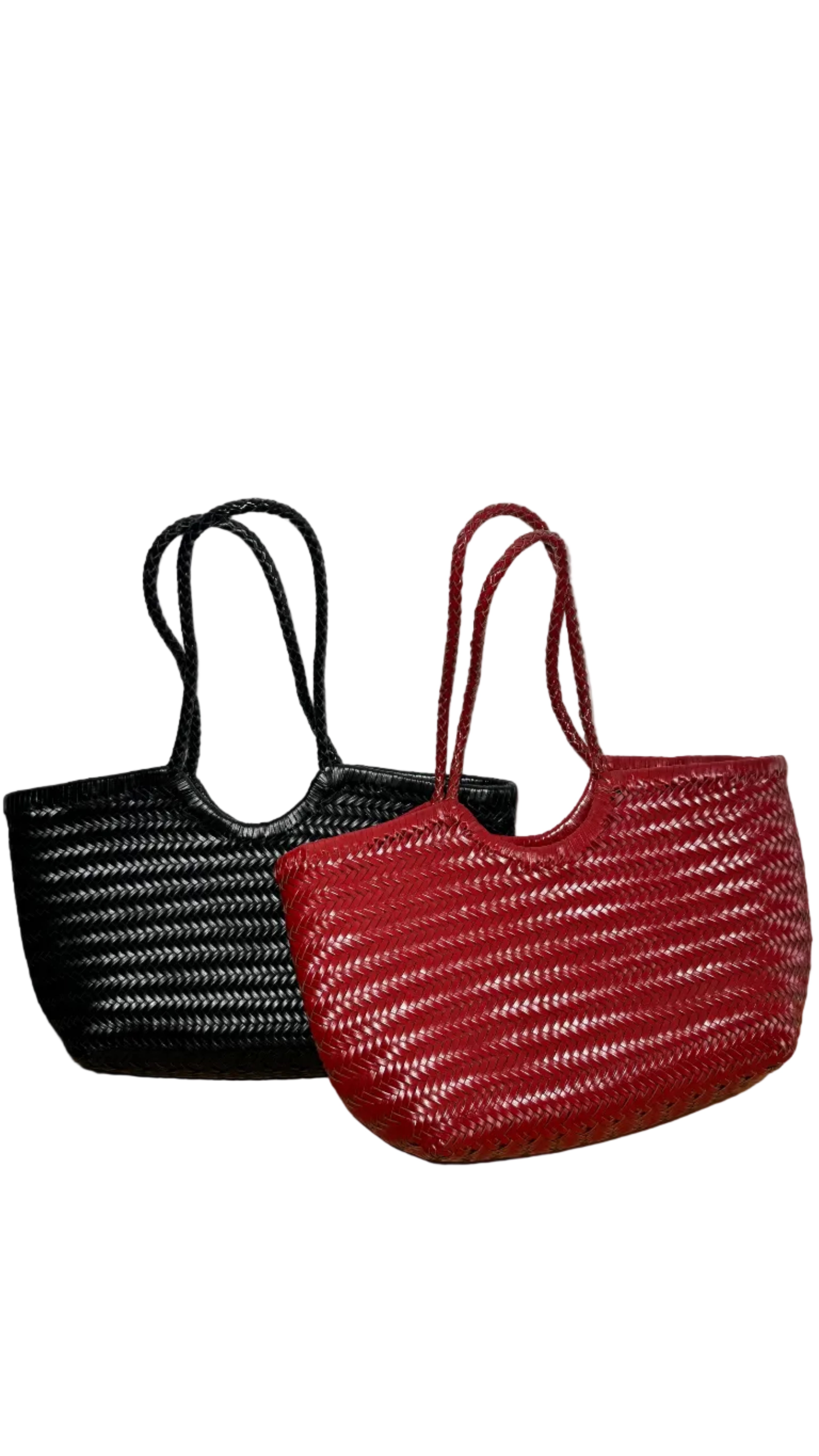 Bolso de piel trenzada negro