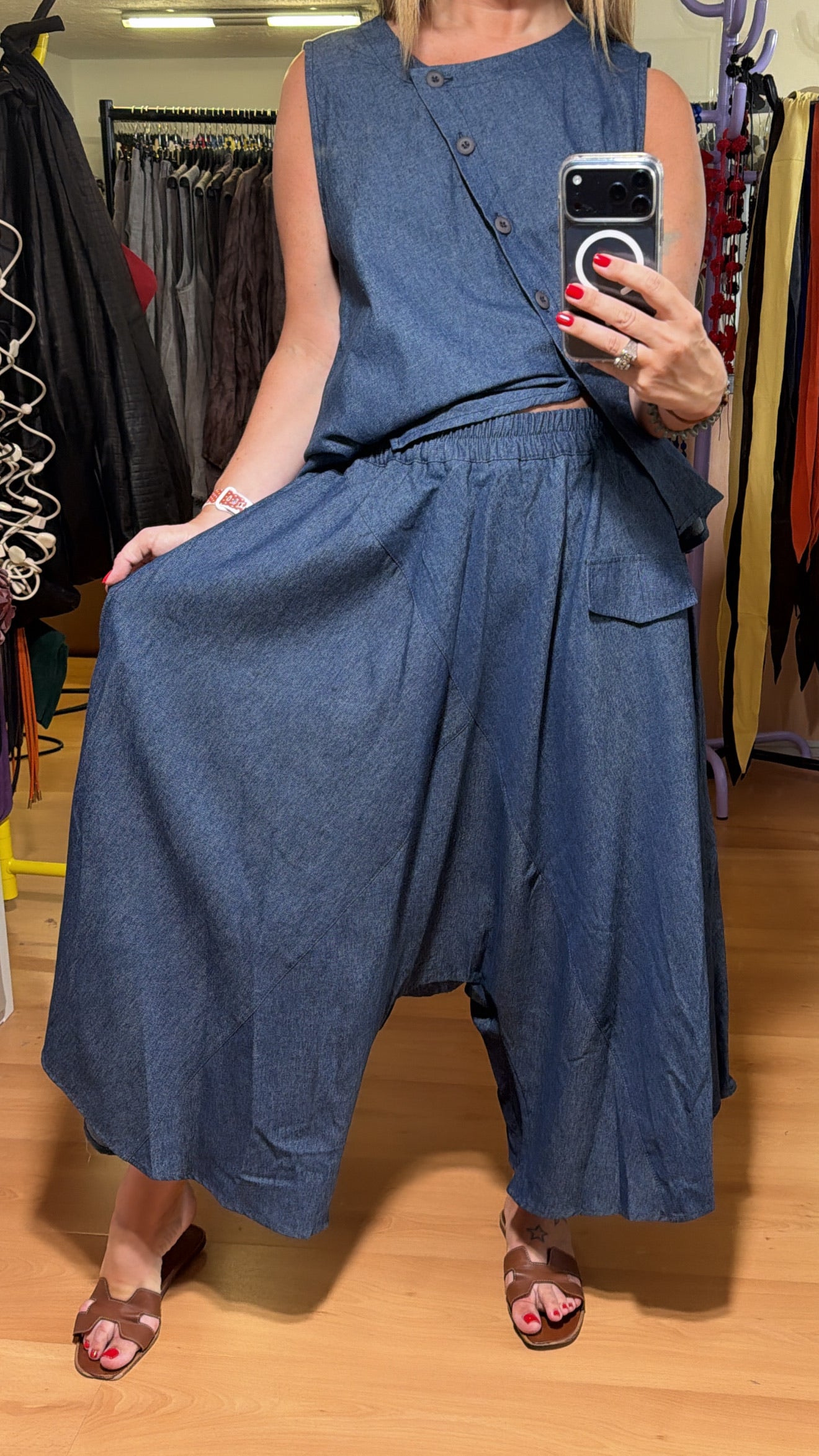 Pantalón amplio vaquero