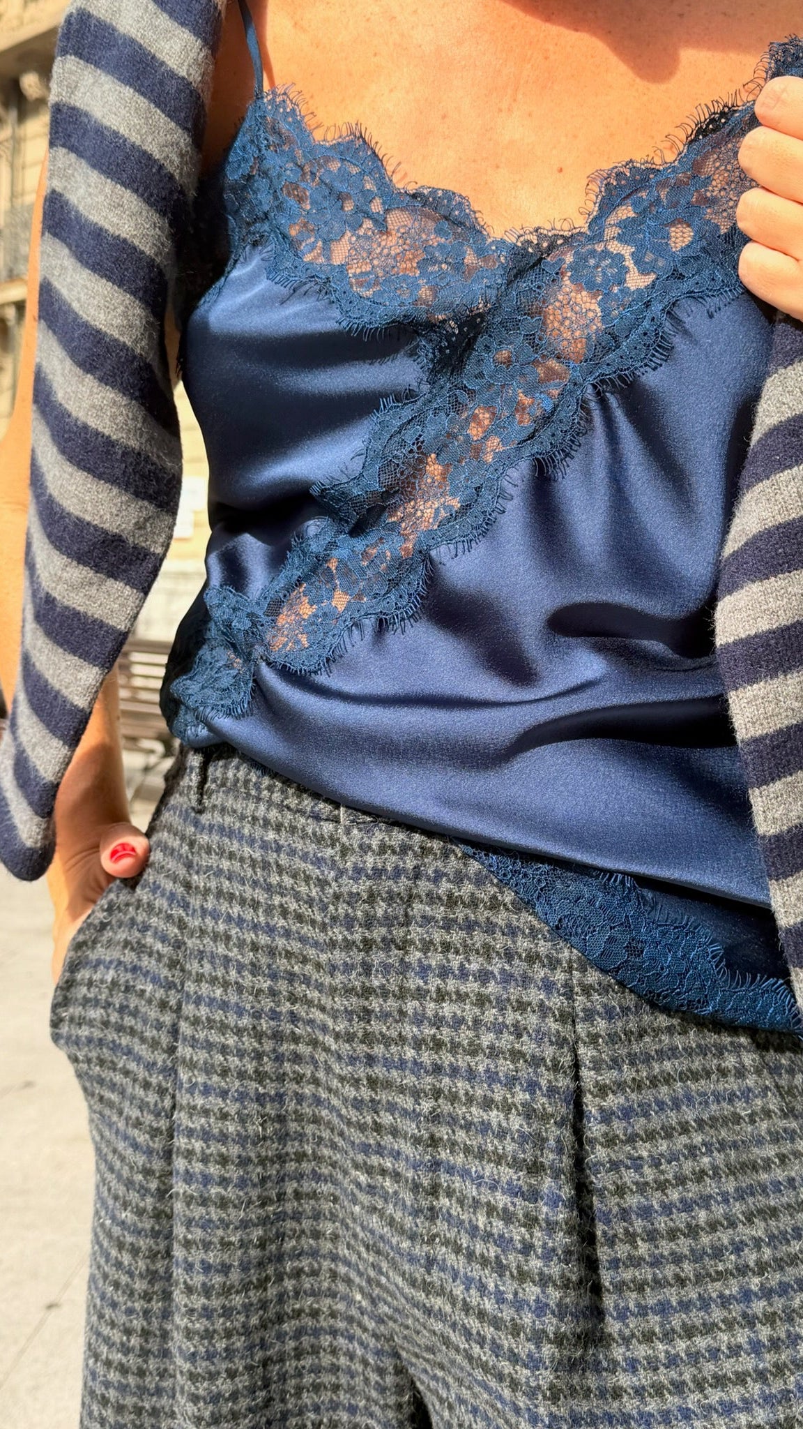 Pantalón barrel lana