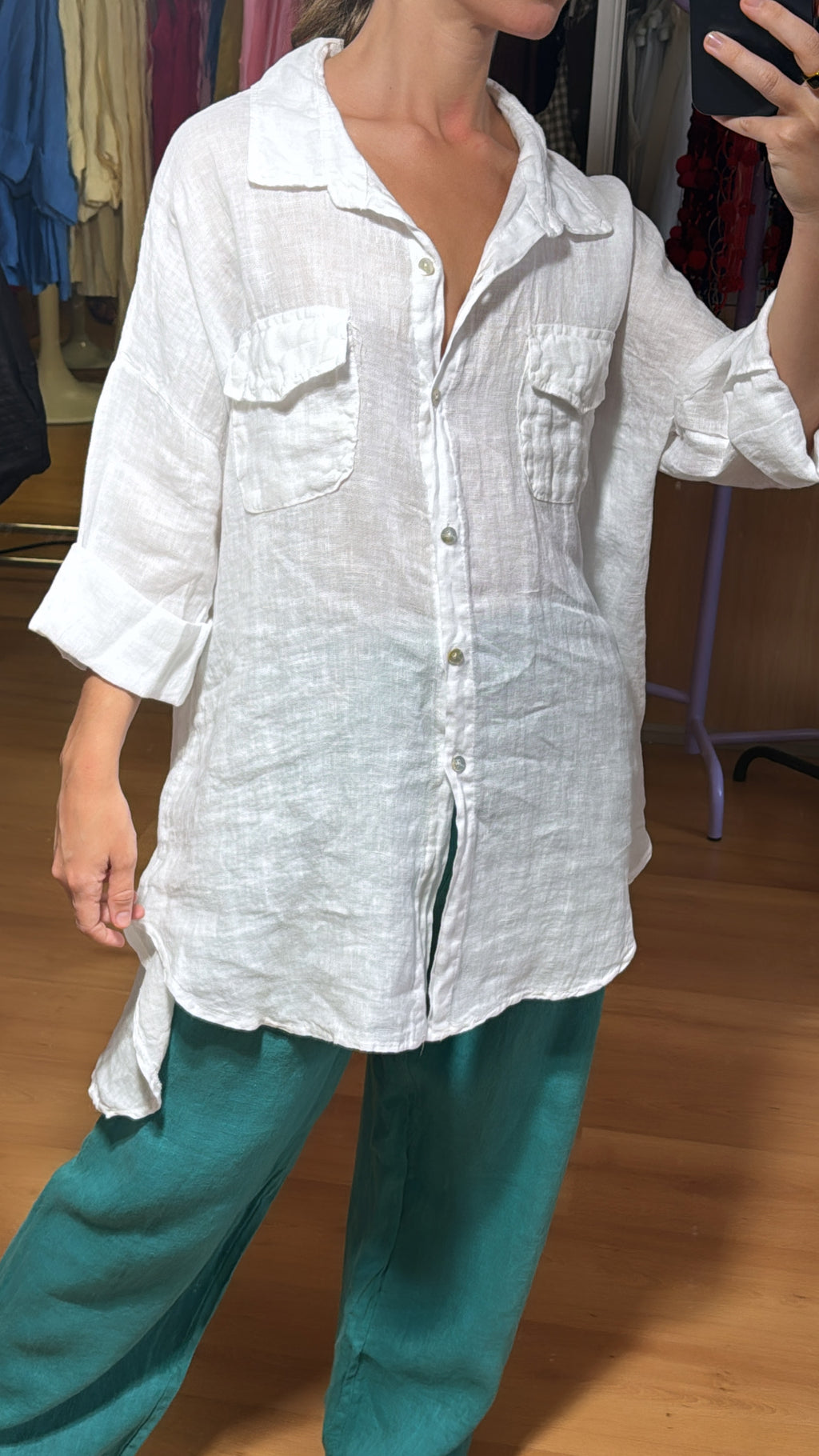 Camisa lino blanca