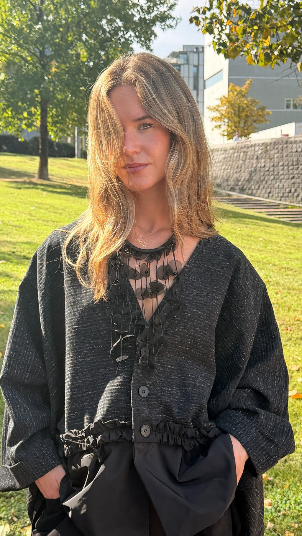 Blusa manga ancha