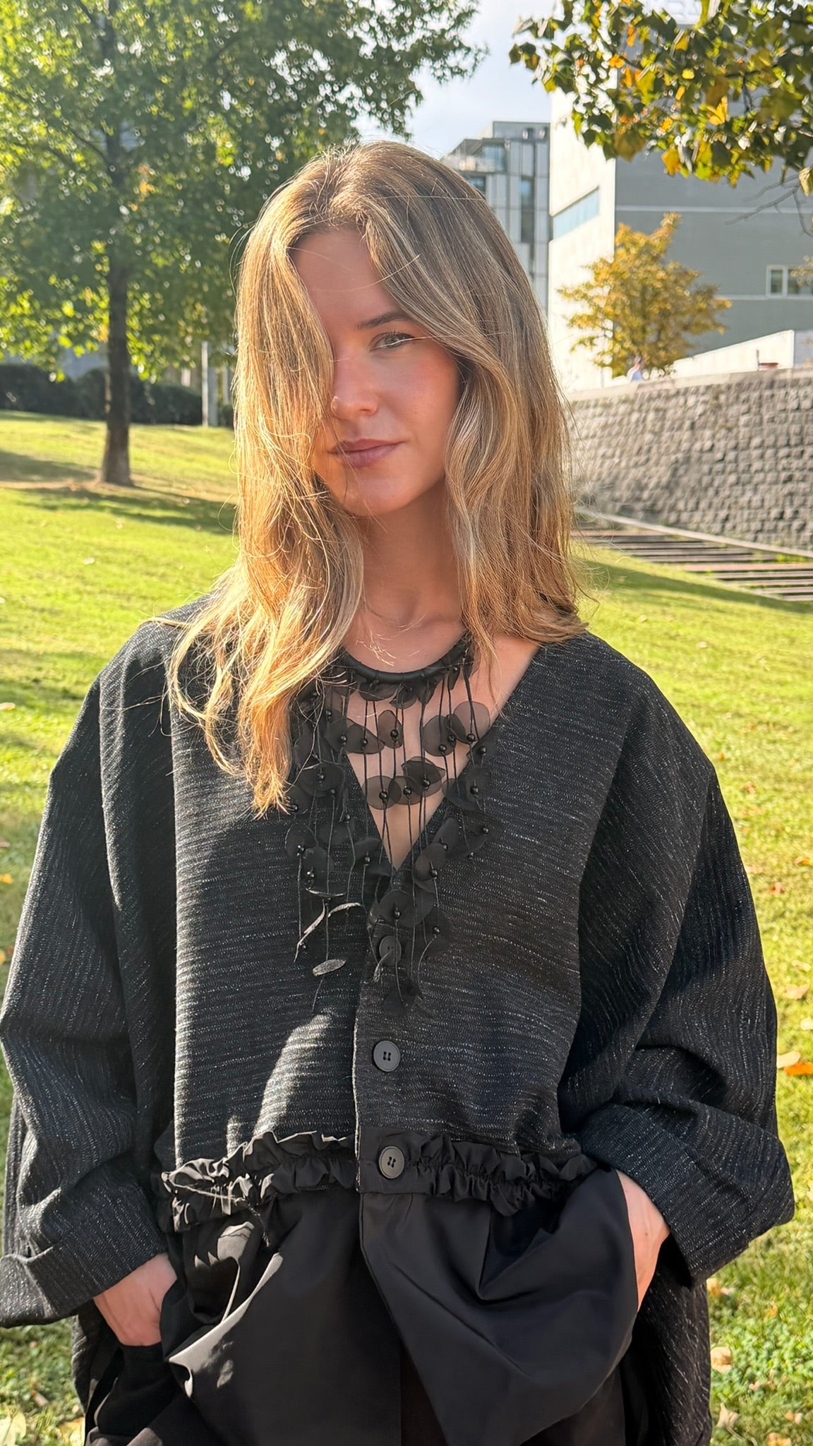 Blusa manga ancha