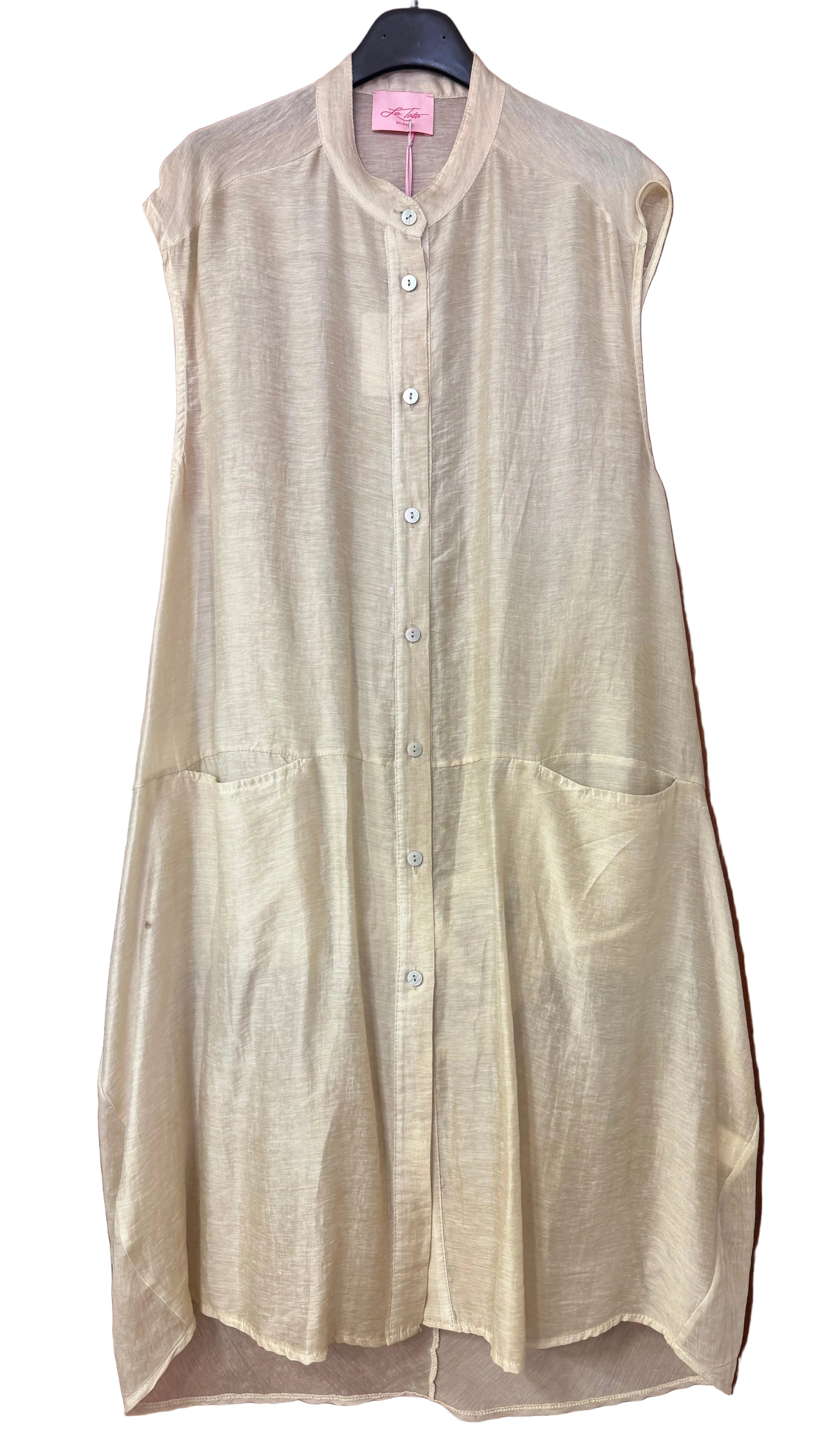 Chaleco/ vestido lino con botones