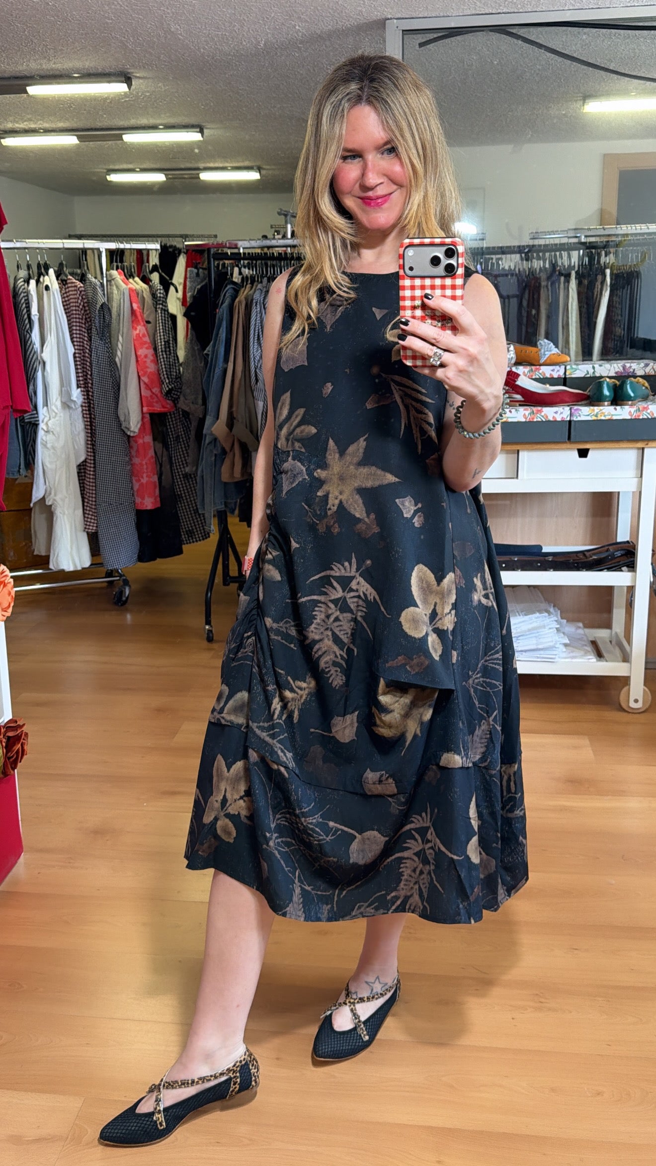 Vestido fruncido sin mangas