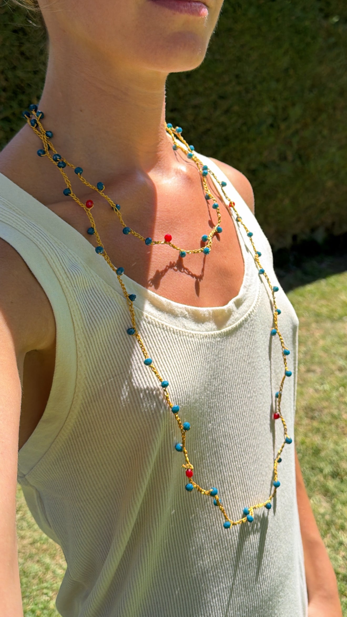 Collar croché hilo dorado