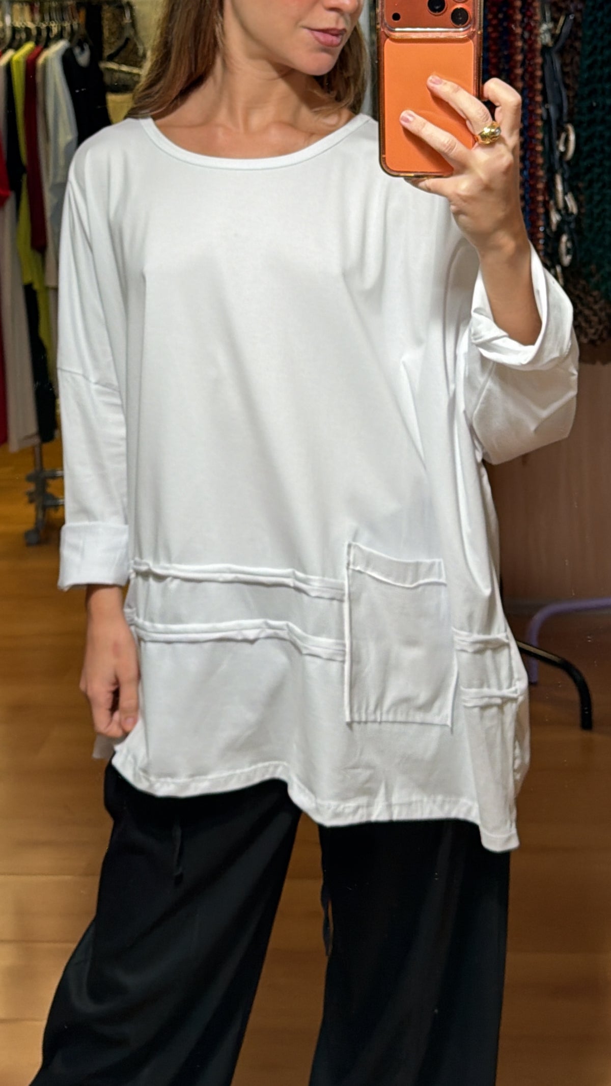 Camiseta ancha bolsillo