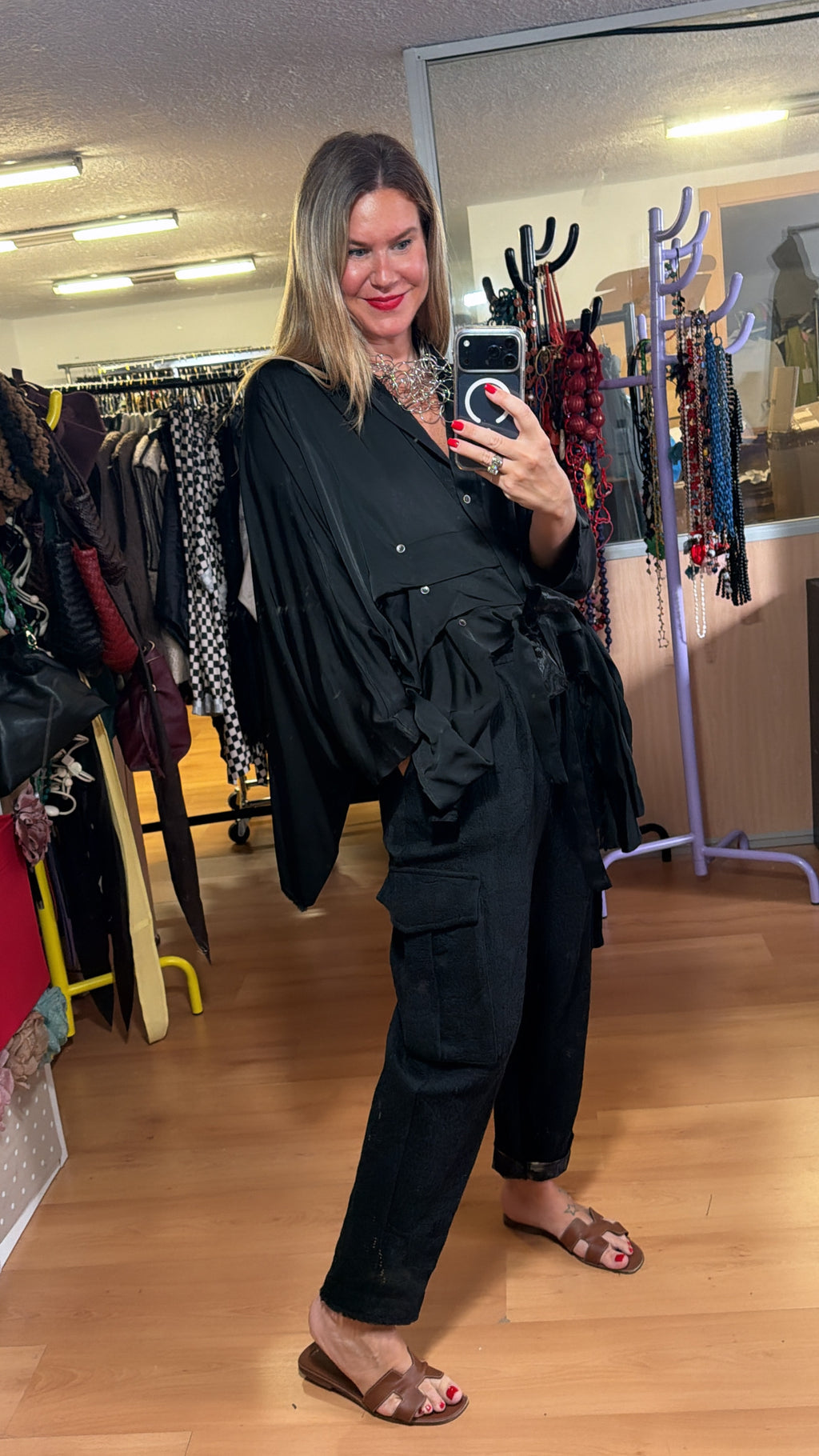 Pantalón negro  Lazo cintura