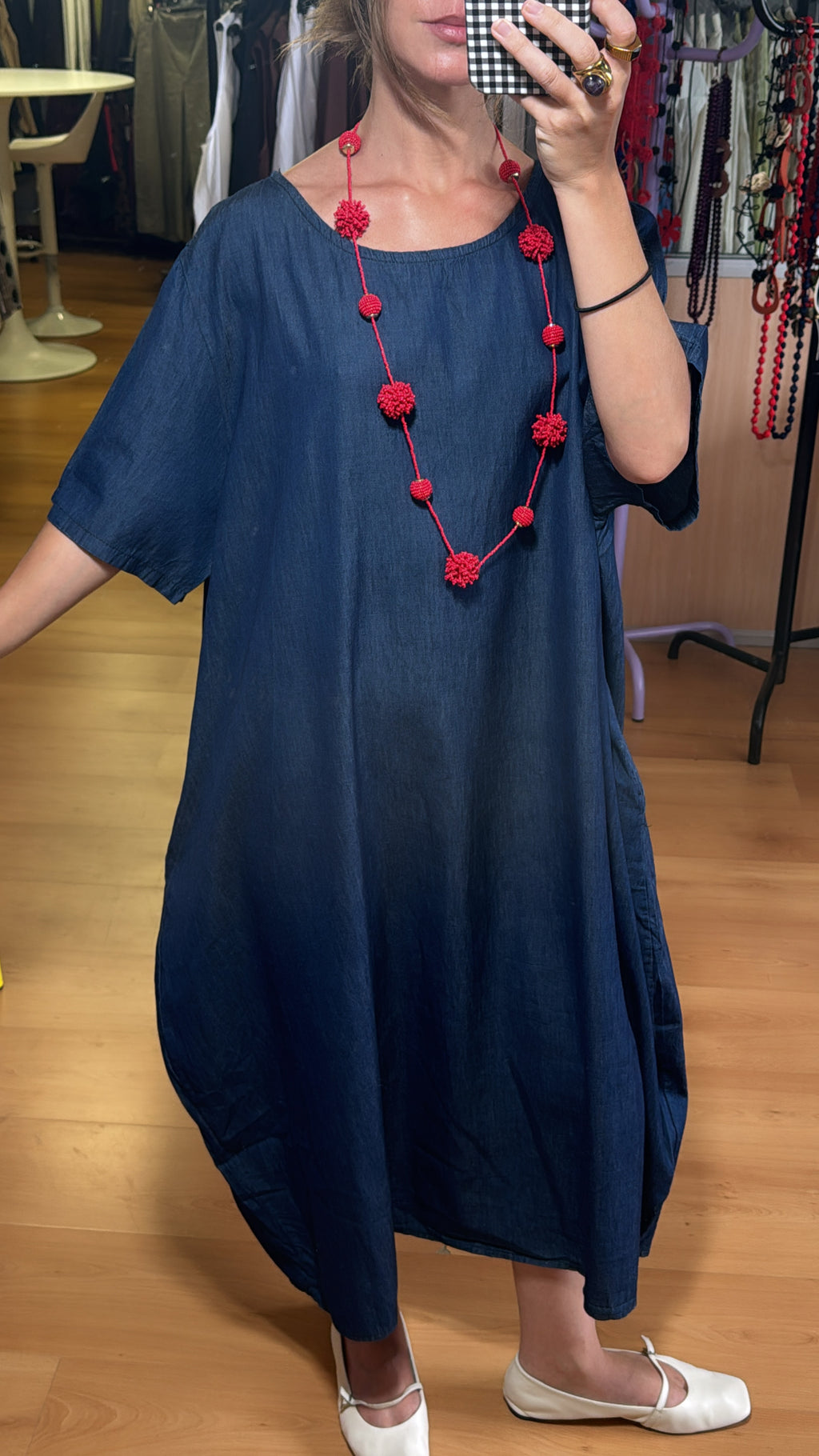 Vestido globo vaquero