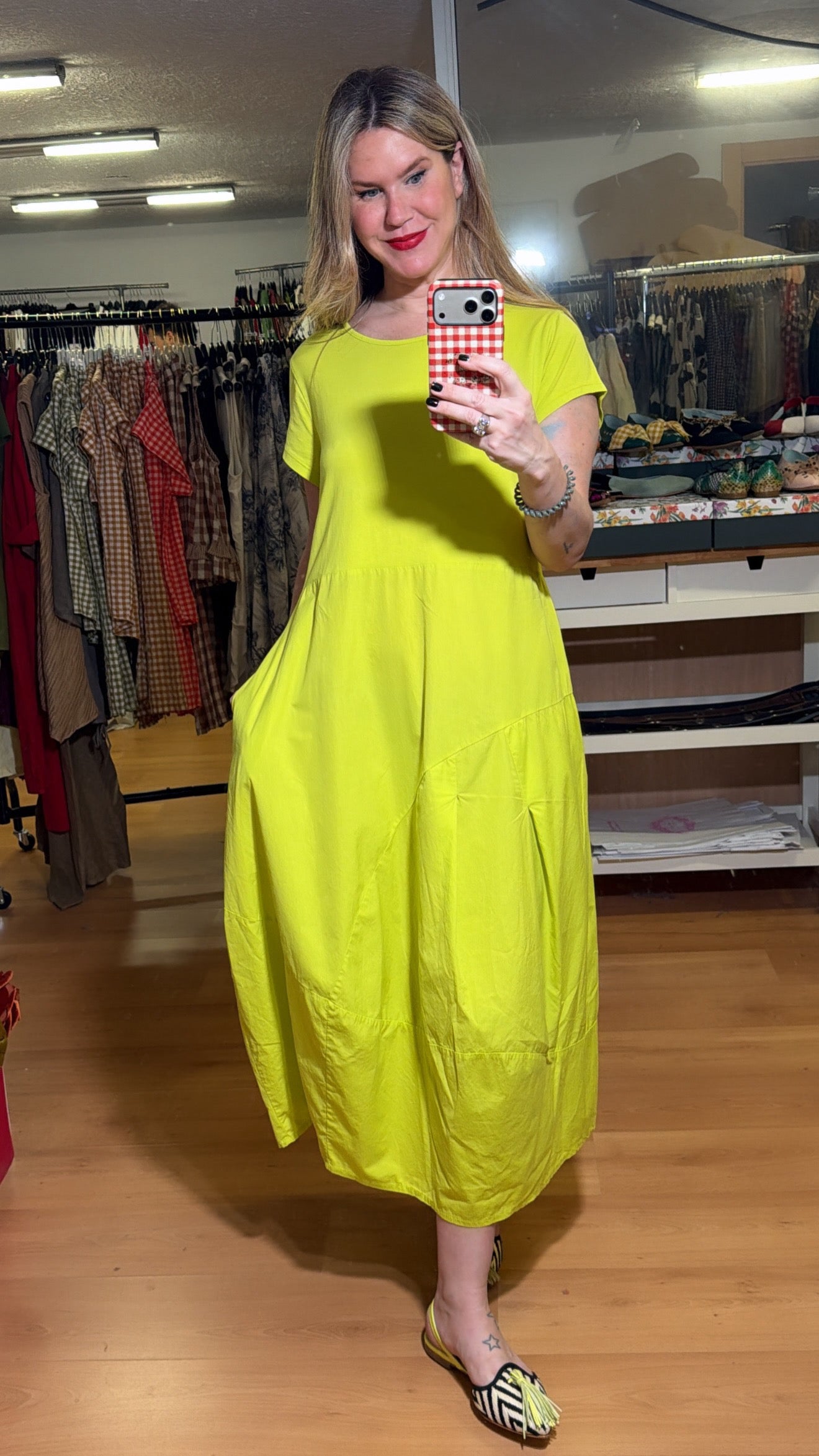 Vestido algodón manga corta