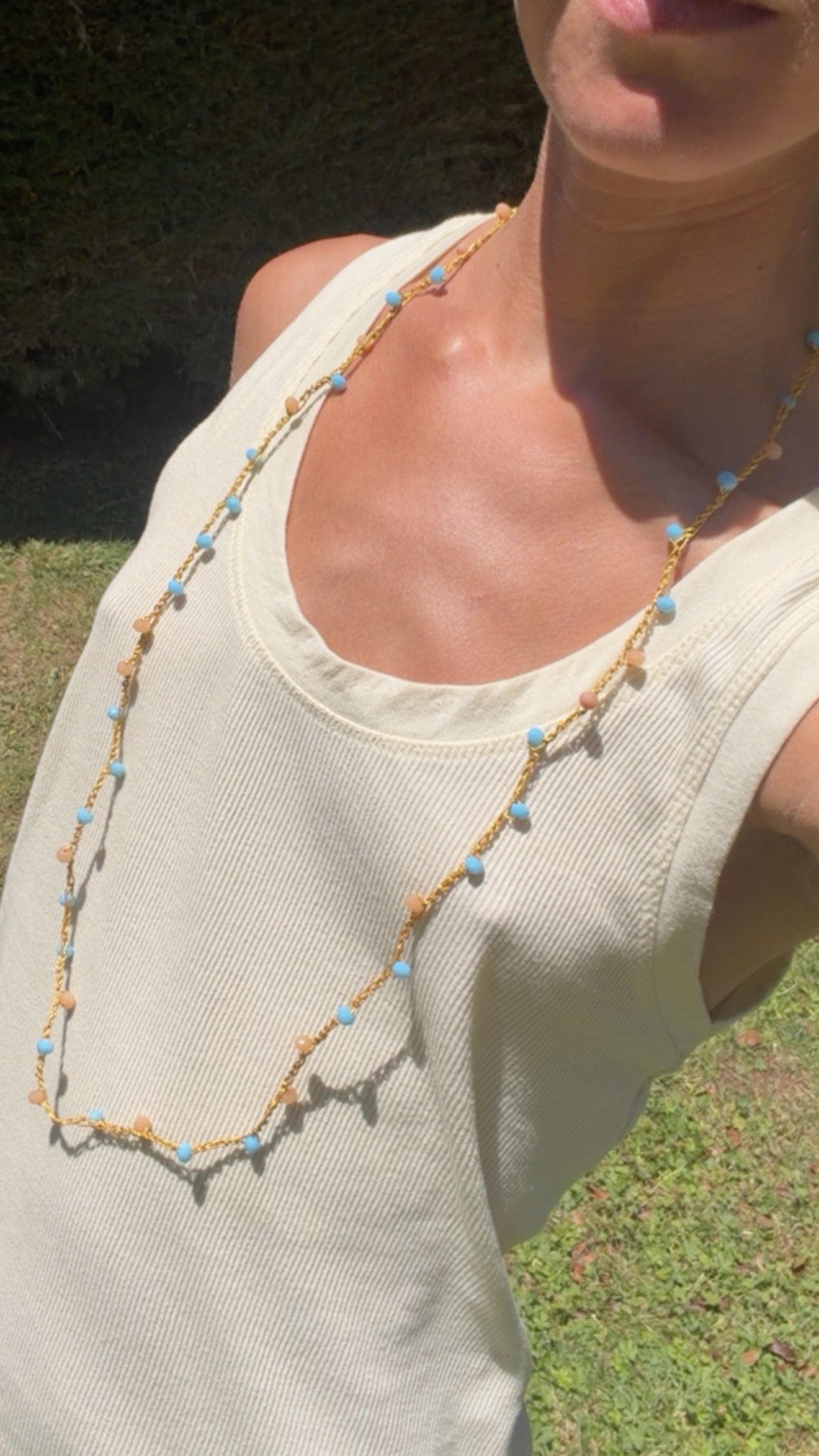 Collar croché hilo dorado