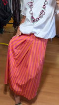 Falda rayas naranja y rosa