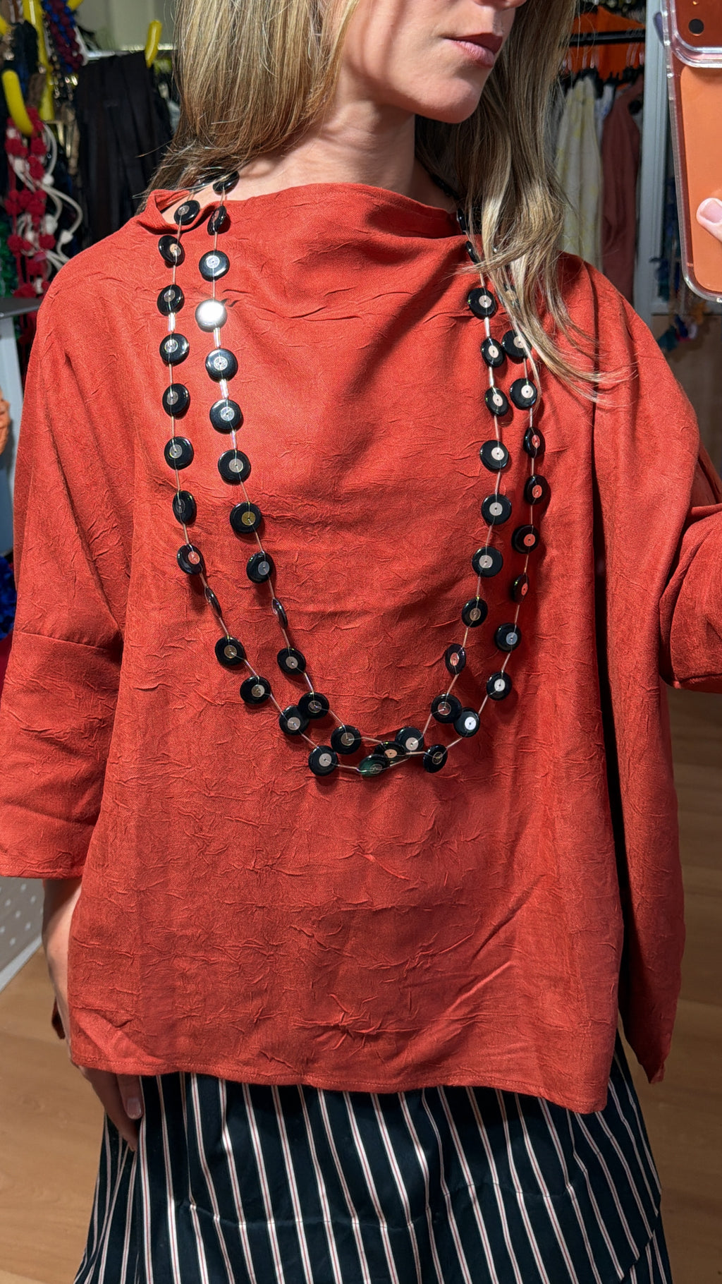 Blusa oversize cuello barco