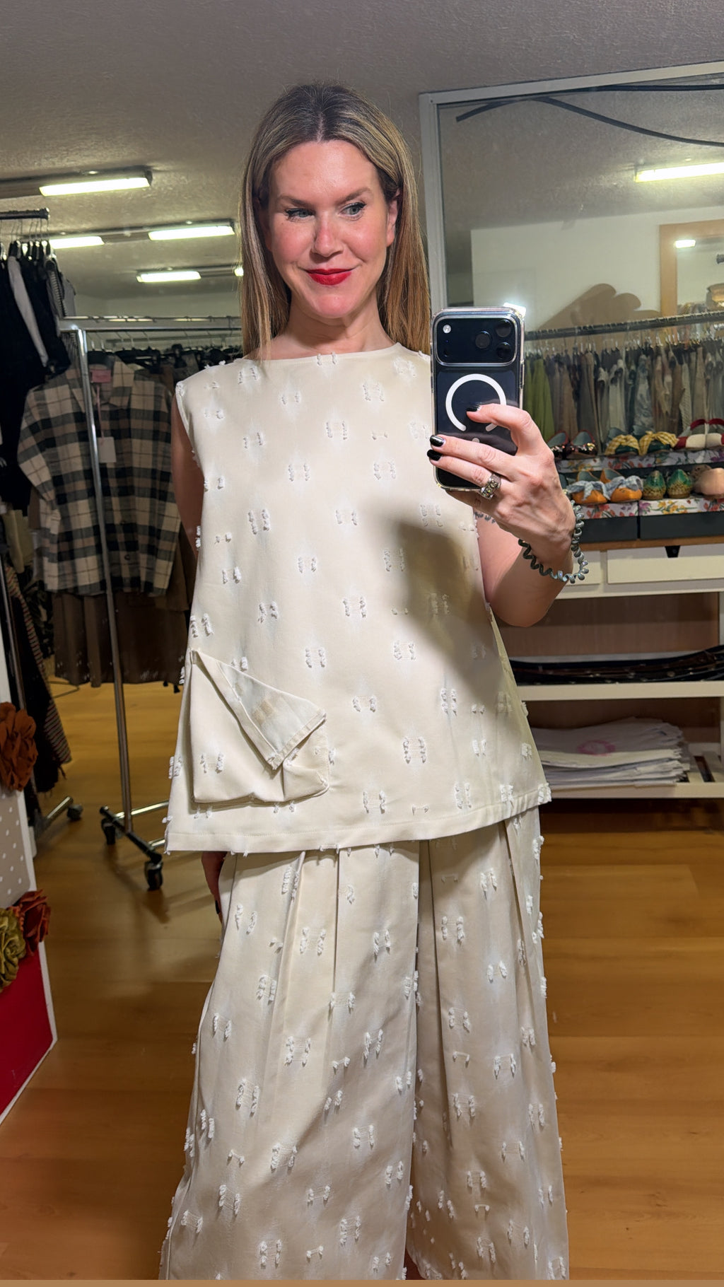 Blusa amplia texturizada