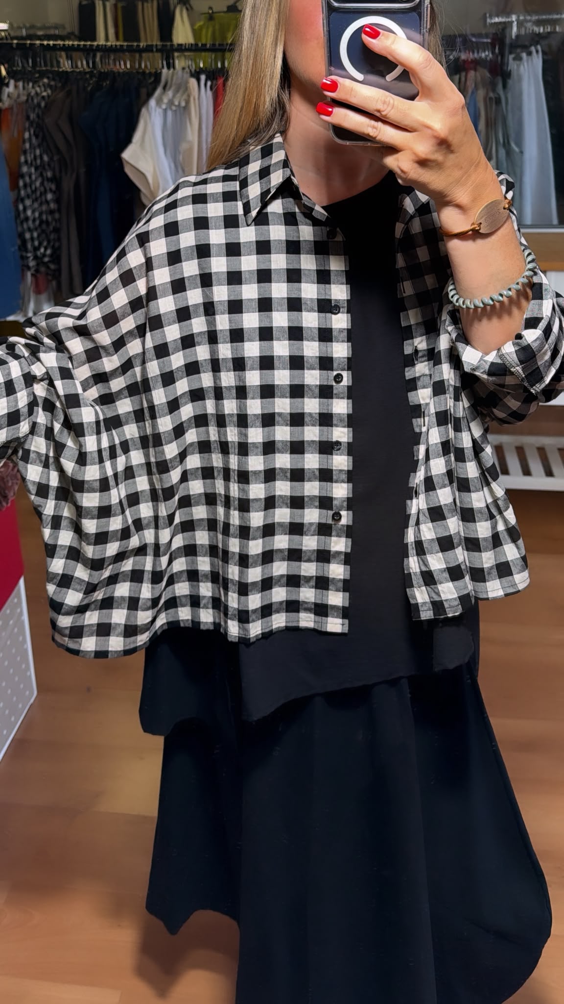 Camisa con botones cuadro Vichy