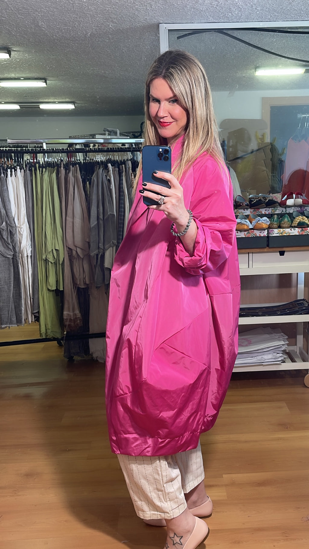 Gabardina efecto globo