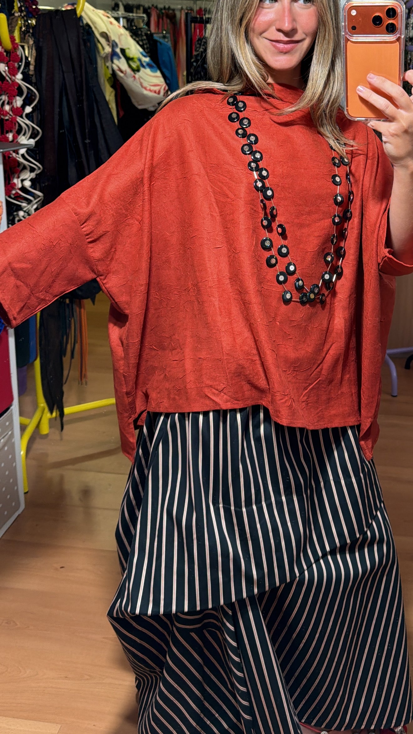 Blusa oversize cuello barco
