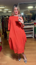 Vestido lino con mangas