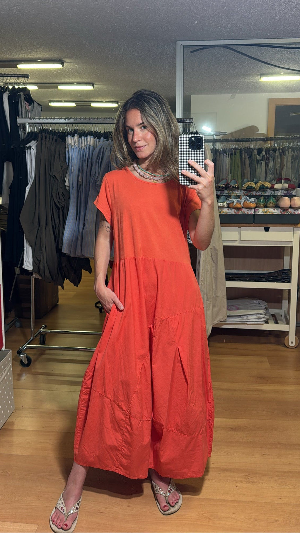 Vestido algodón manga corta