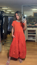 Vestido algodón manga corta