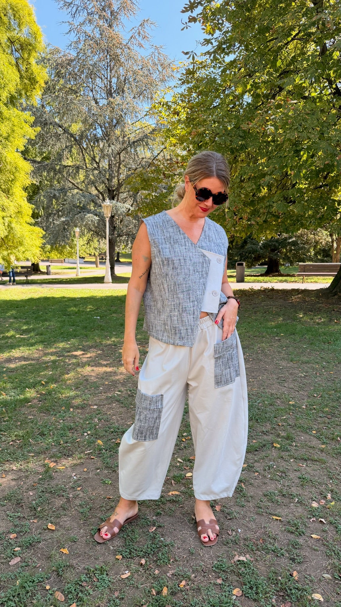Pantalón bombacho bolsillos
