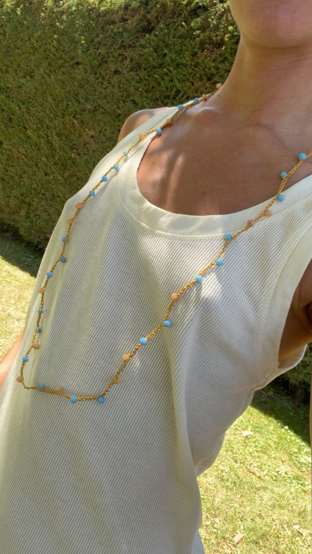 Collar croché hilo dorado