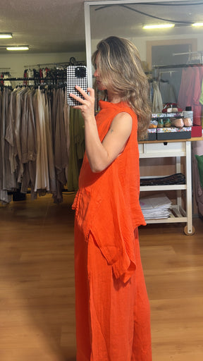 Blusa sin mangas lino