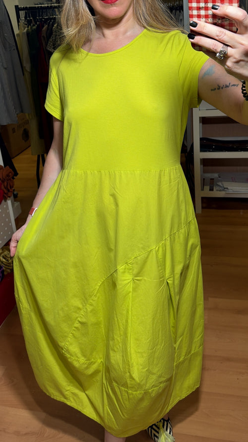 Vestido algodón manga corta