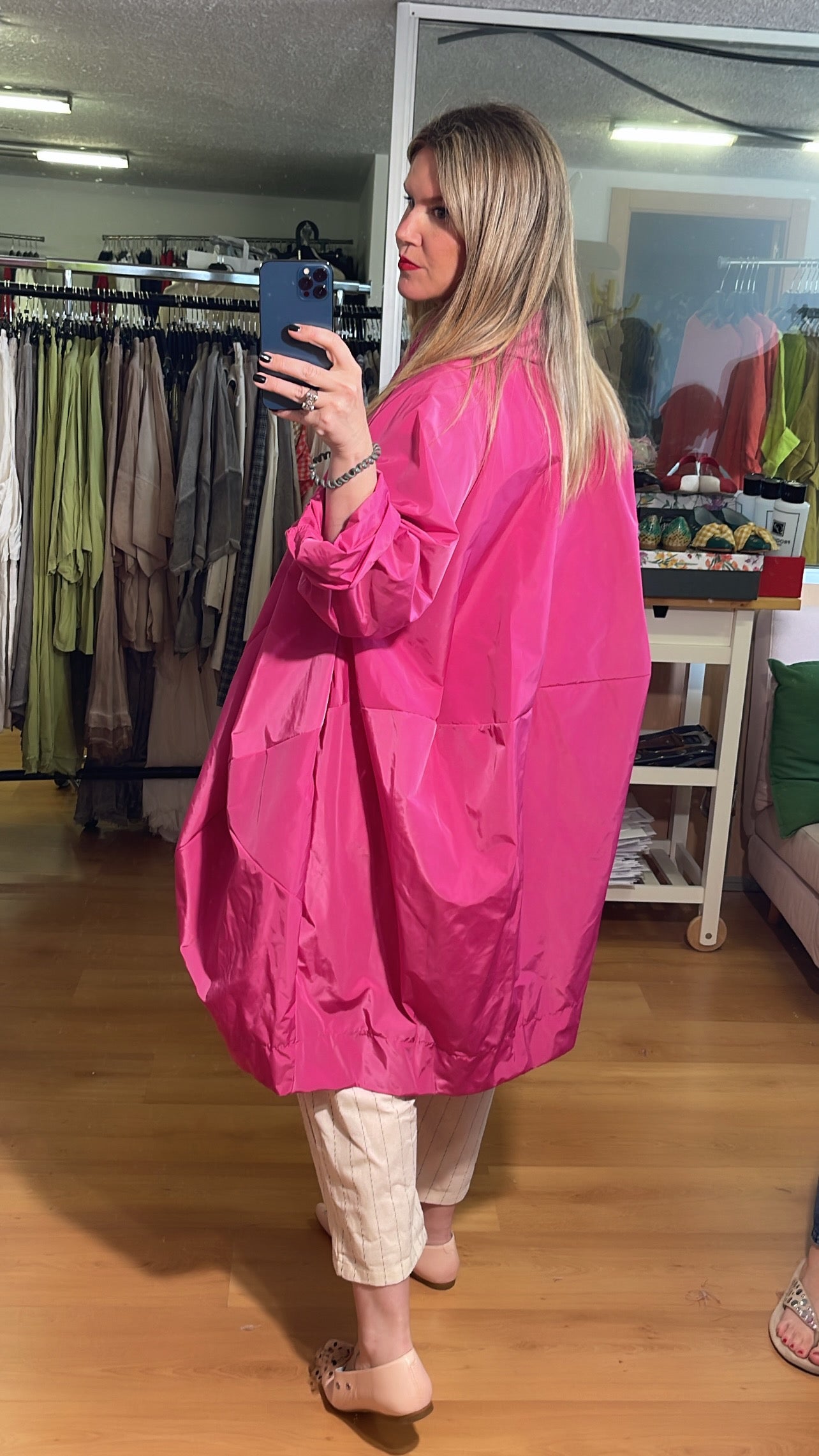 Gabardina efecto globo