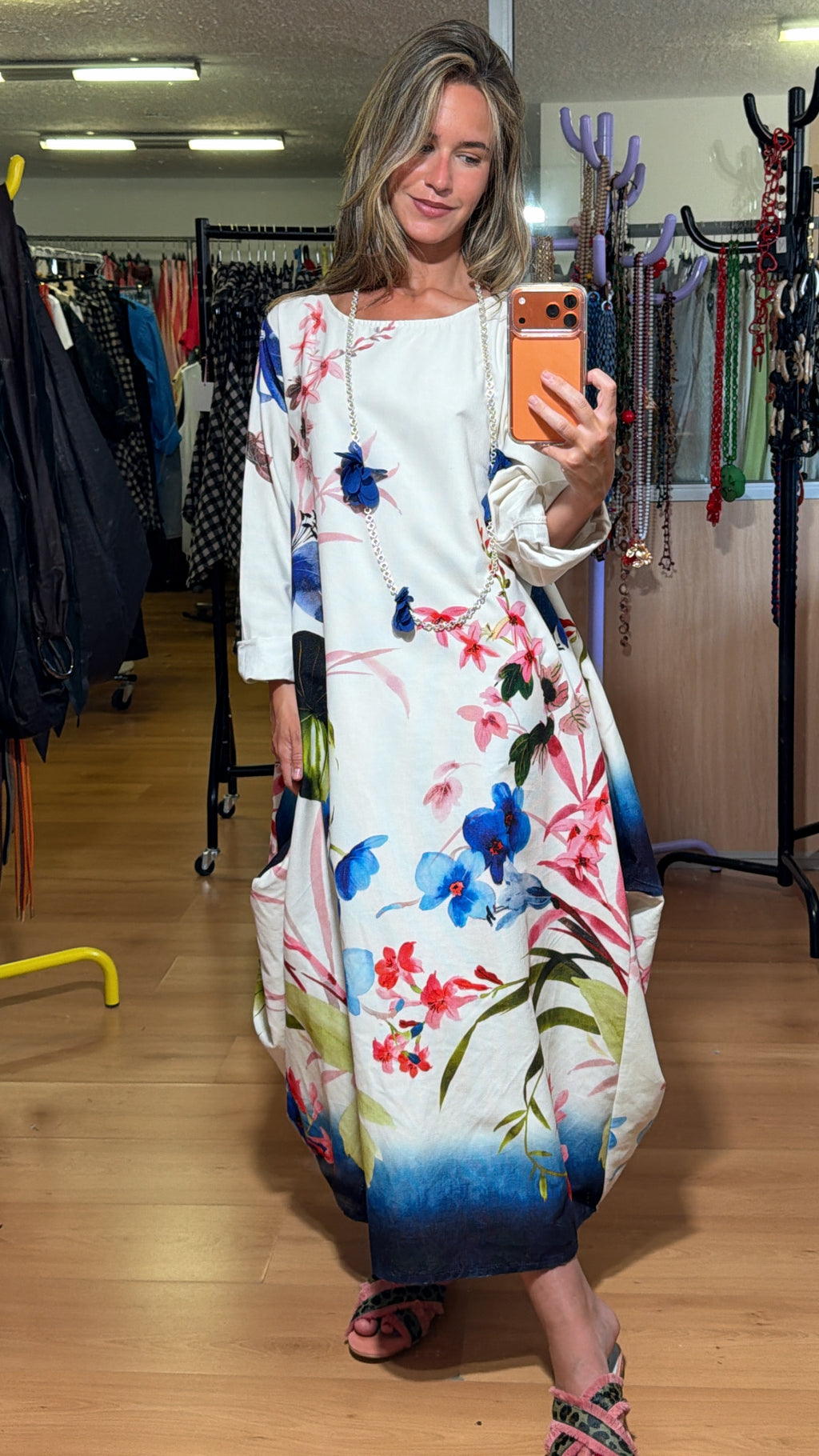 Vestido floral globo micropana