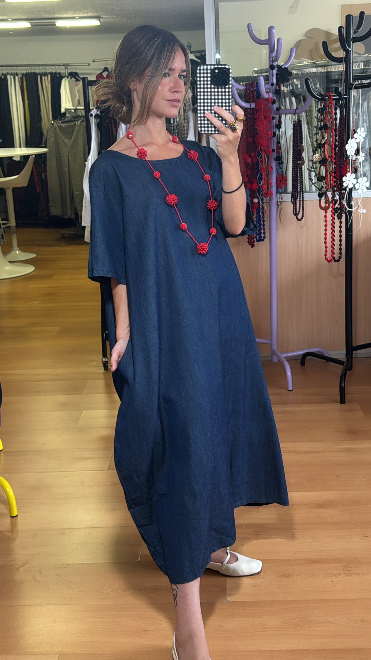 Vestido globo vaquero